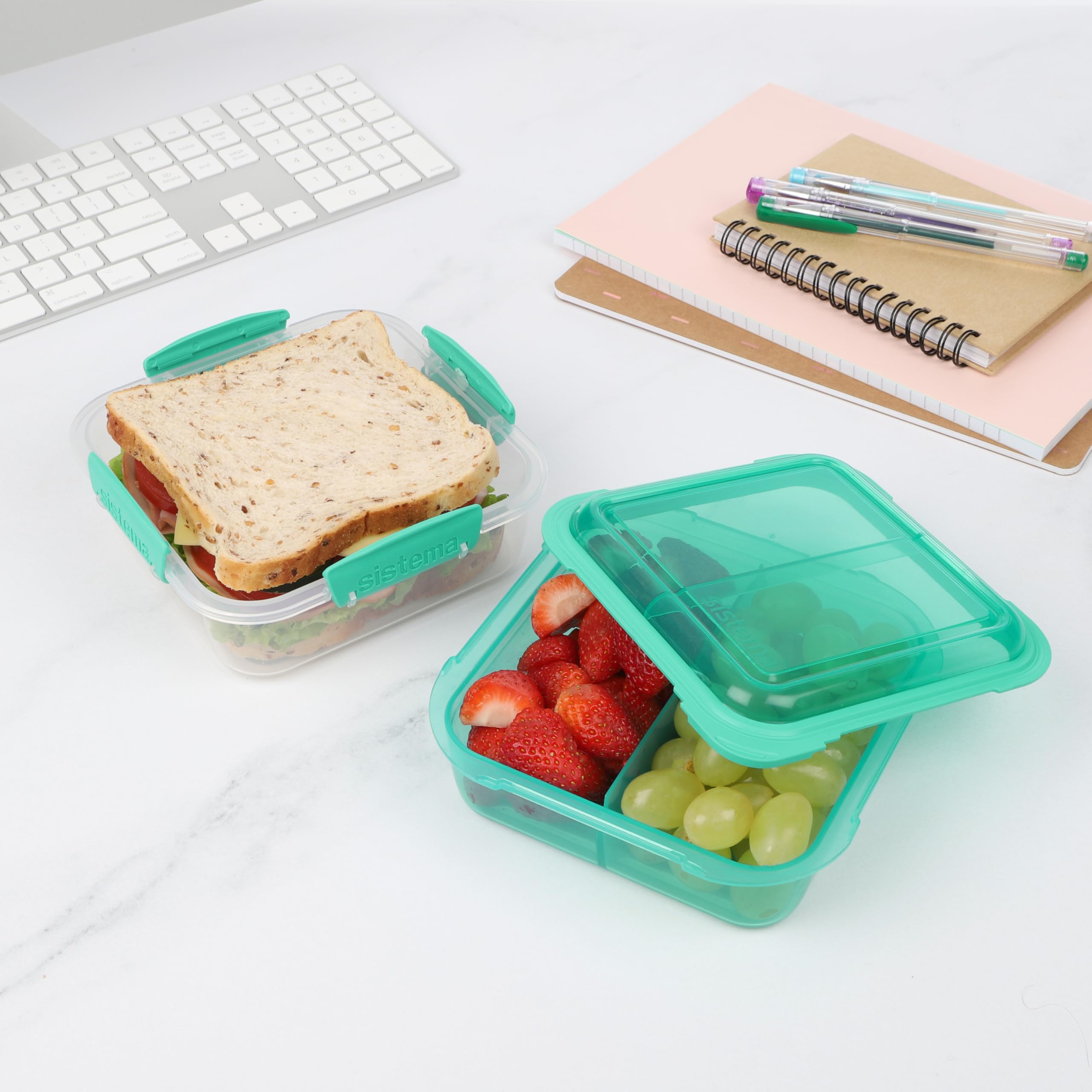 Sistema 124L Lunch Stack Square to go Assorted colours  Polypropylene  124 Litre