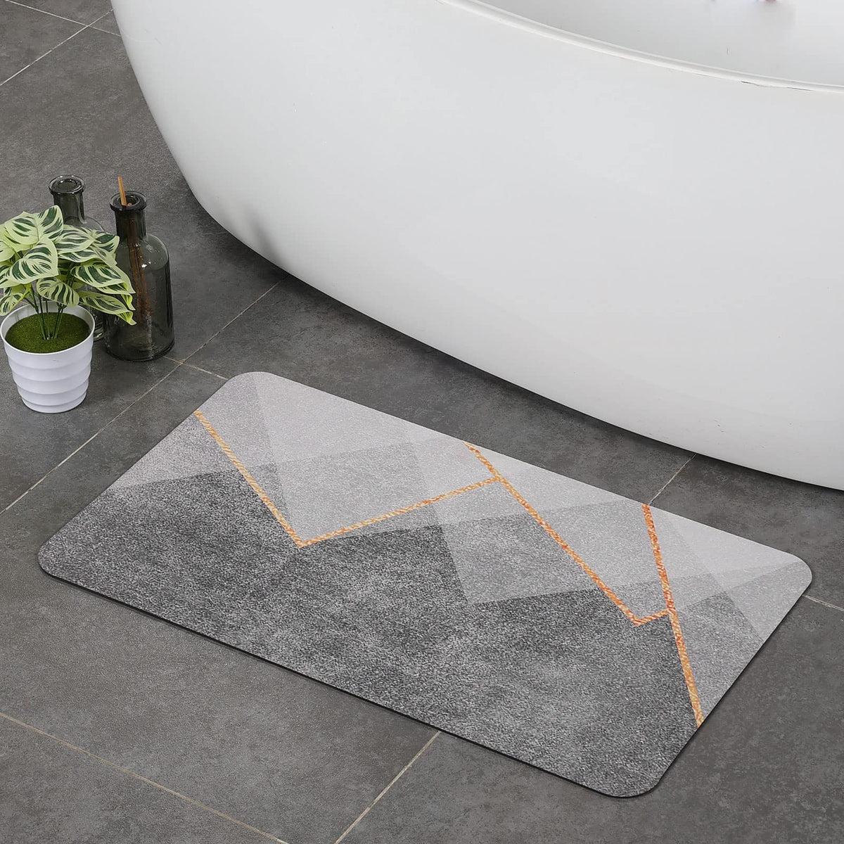 Stiio Bath Mats For Bathroom 17X29 Inches, Super Absorbent Quick-Drying Bath Rug, Rubber Non-Slip Thin Bathroom Rugs Fit Under D