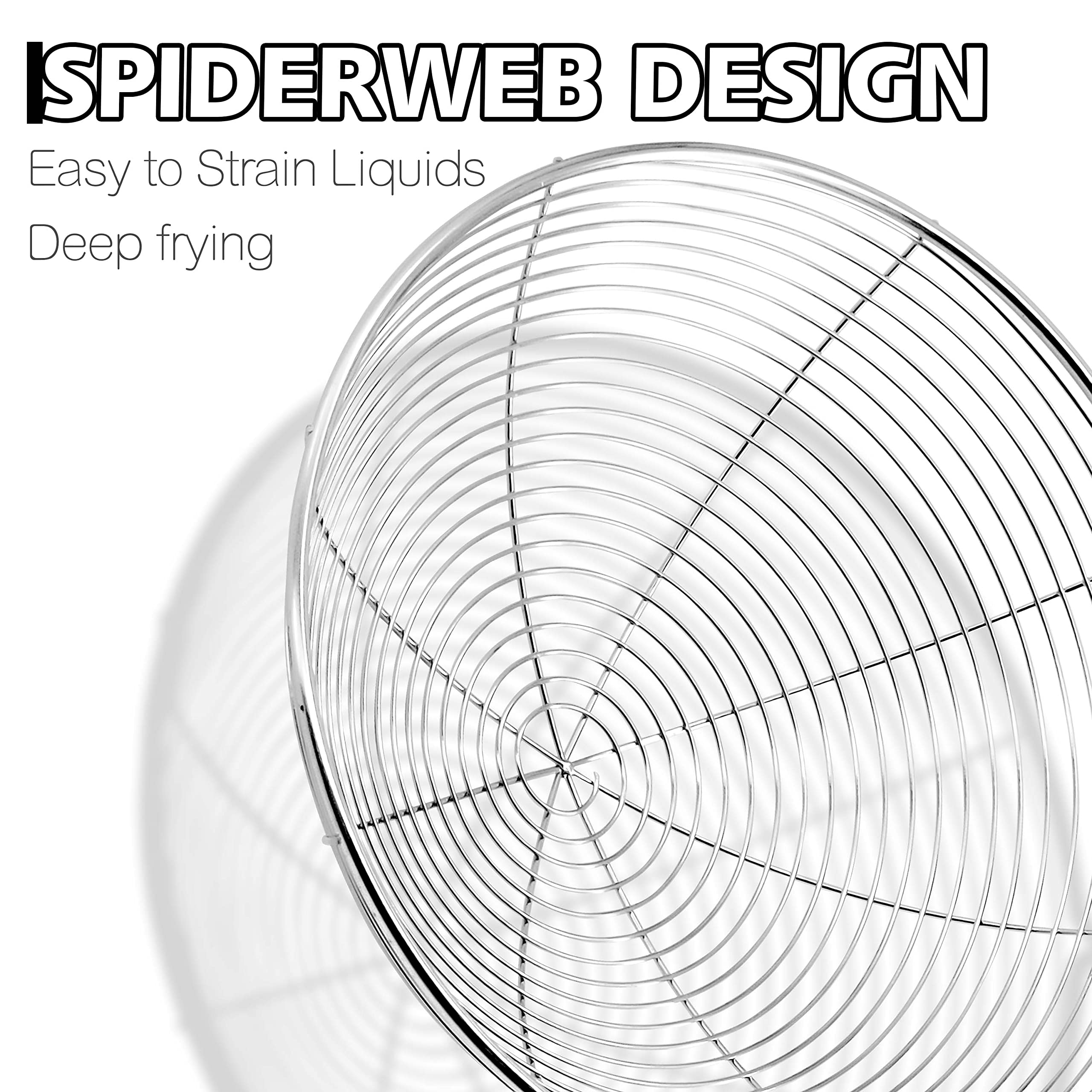 Anaeat 5.3'' Stainless Steel Spider Strainer Skimmer  Professional Kitchen Pasta Strainer Spoon with Long Handle - Asian Strainer Ladle Wire Skimmer Spoons for Cooking and Frying