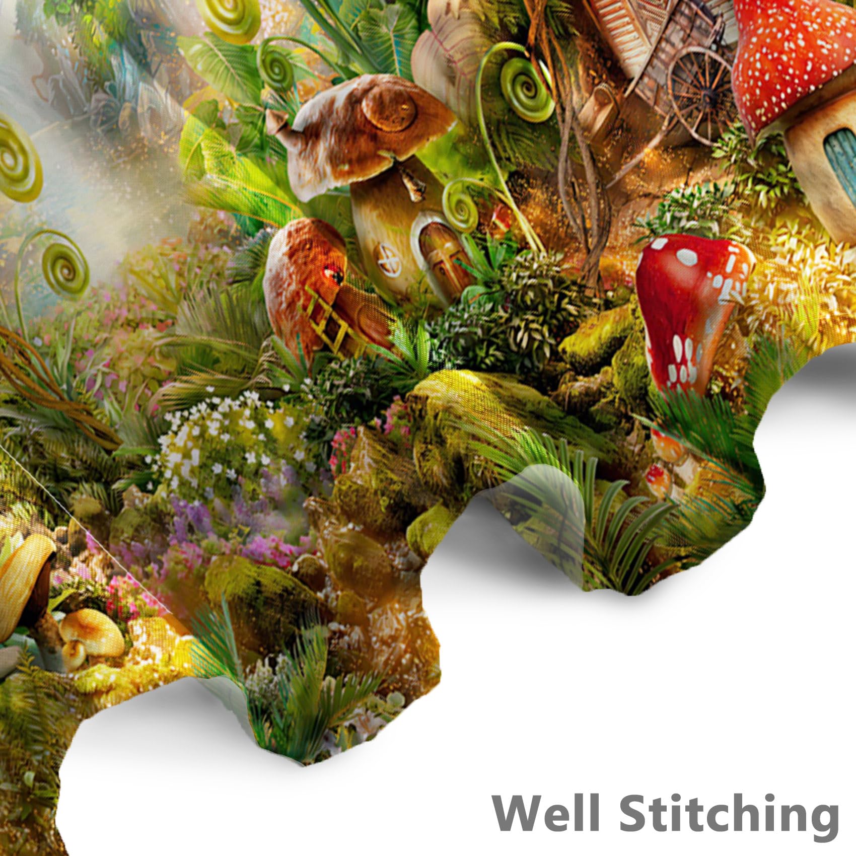 Renaiss 72X72 Inches Enchanted Forest Shower Curtain For Bathroom Fairy Tales Fantasy Mushroom Wonderland Jungle Fabric Shower C