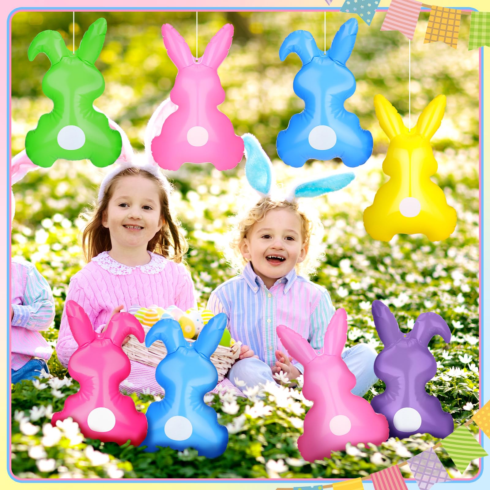 Realspring 12 Pieces 14 Inch Summer Inflatable Blow up Decor Butterfly Ice Cream Pink Flamingo Inflatable Hanging Ornament Giant