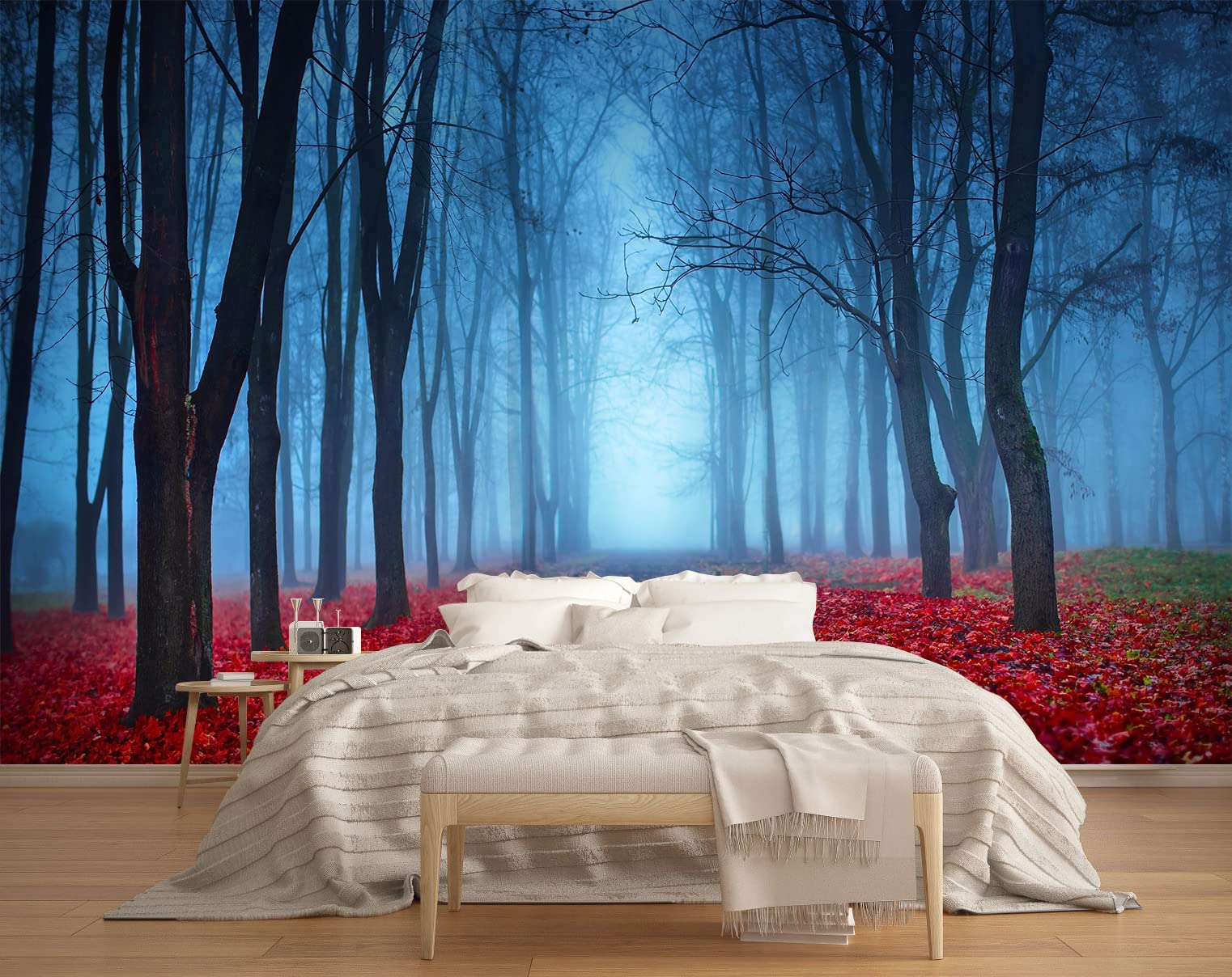MFWFM Foggy Forest Wall Mural Living Room Wallpaper for Bedroom TV Background (Not Peel n Stick)