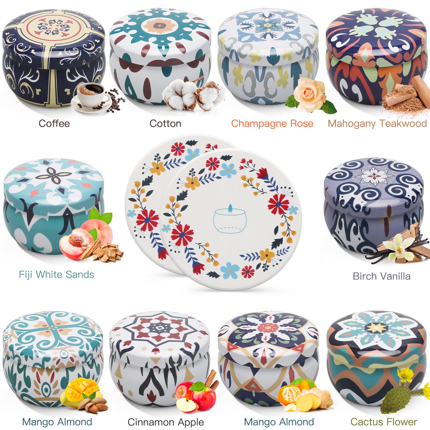 10 Pack Scented Candles Gifts for Women, 250H Aromatherapy Candles with Two Coasters, Candles for Home Scented, Ideal for Birthd