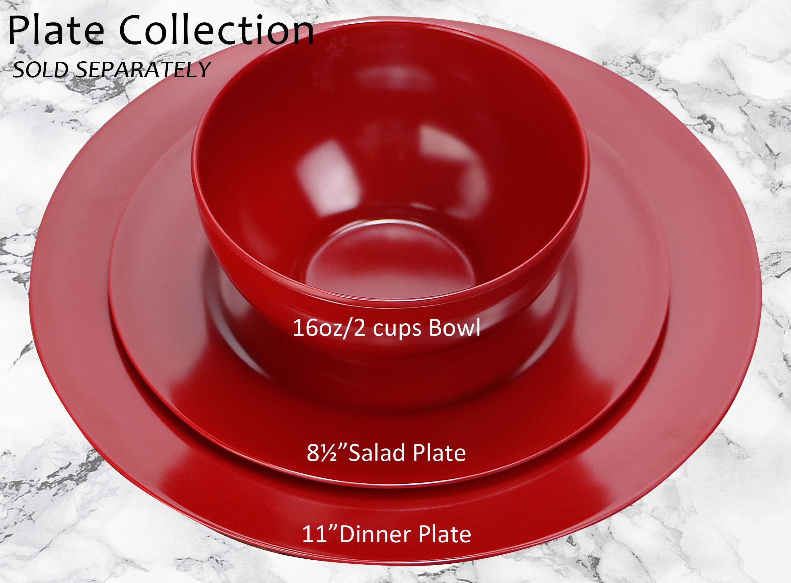 Calypso Basics By Reston Lloyd Melamine Bowl, Set Of 6, Red, 16 Ounces