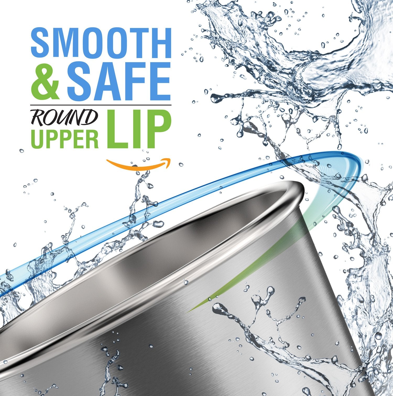 Stainless Steel Pint Cups Water Tumblers 16 Oz - Unbreakable, Bpa Free, Stackable Premium Quality 1818 Metal Drinking Glasses Fo