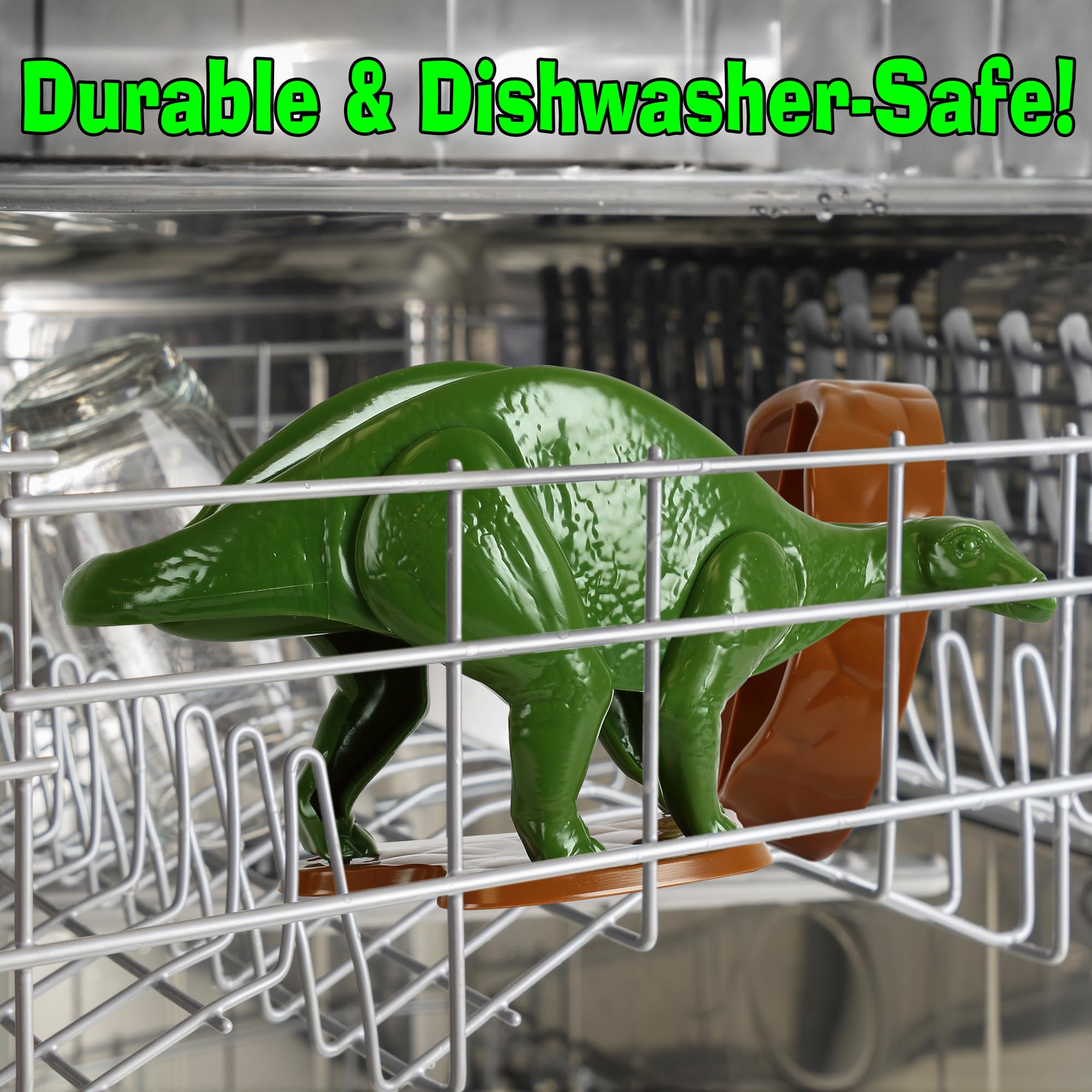 Funwares Nachosaurus Snack and Dip Set - Dinosaur Chip & Salsa Bowl, Plastic, Fun Design