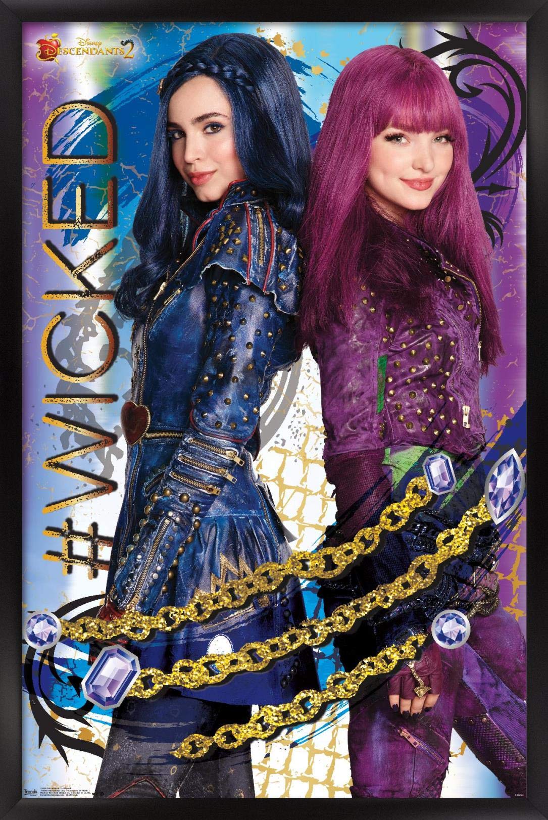 Trends International Disney Descendants 2 - Wicked Wall Poster, 22.375'' X 34'', Black Framed Version