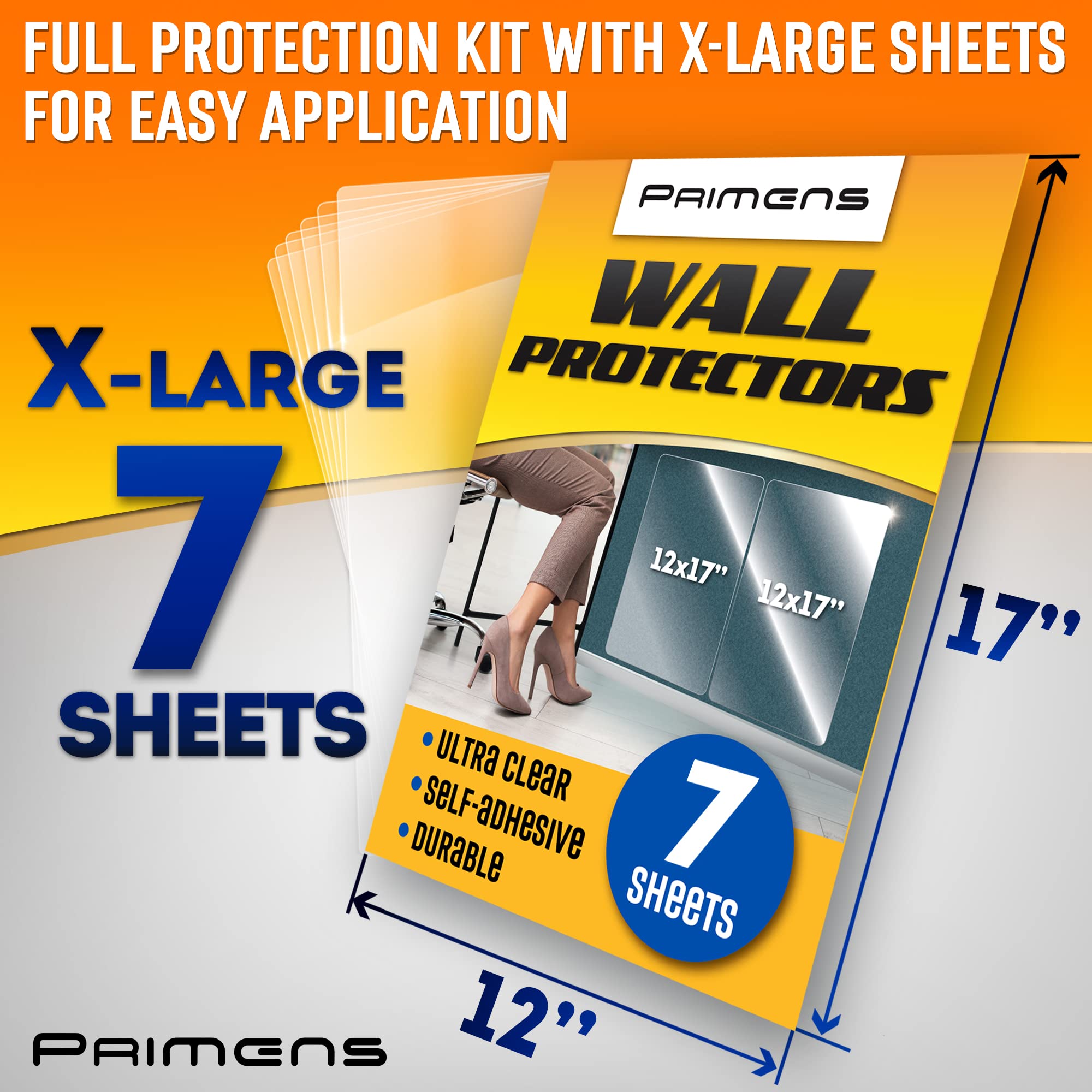 Clear Wall Protector Film Stickers For Kitchens & Offices - Shields Paint From Oil Splashes, Trash, Furniture Scuffs