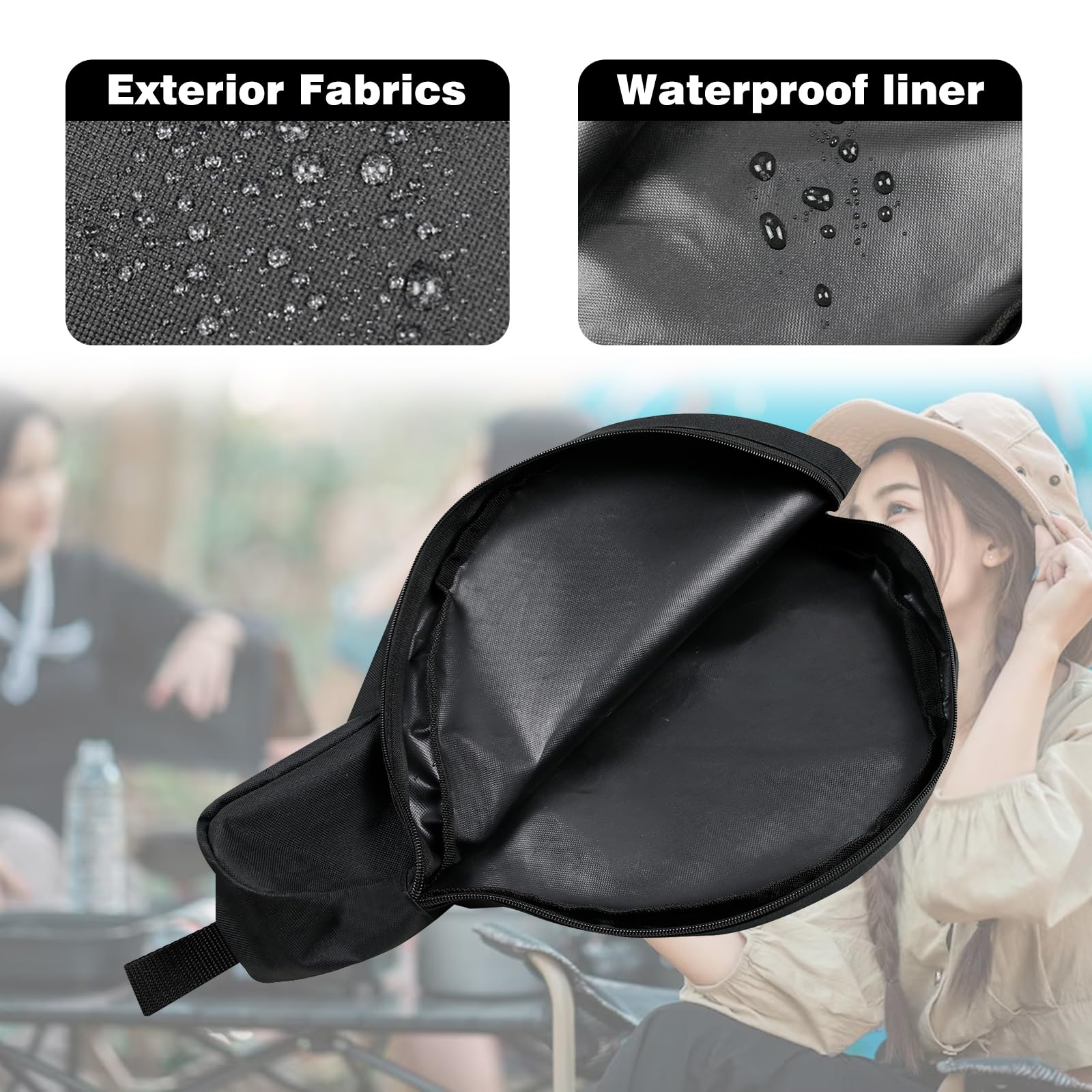 Cast Iron Skillet Bag, Witstep Frying Pan Storage Bag Fits 8/10/12 In Skillets Waterproof Camping Cast Iron Skillet Travel Carry