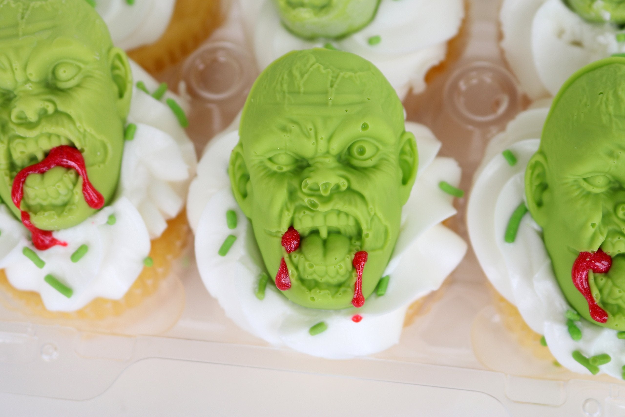 Zombie Head Candy Making Tray By The Modern Gummy, Silicone, 8 Realistic Cavities Per Tray, For Gelatin, Chocolates, Cupcake Top