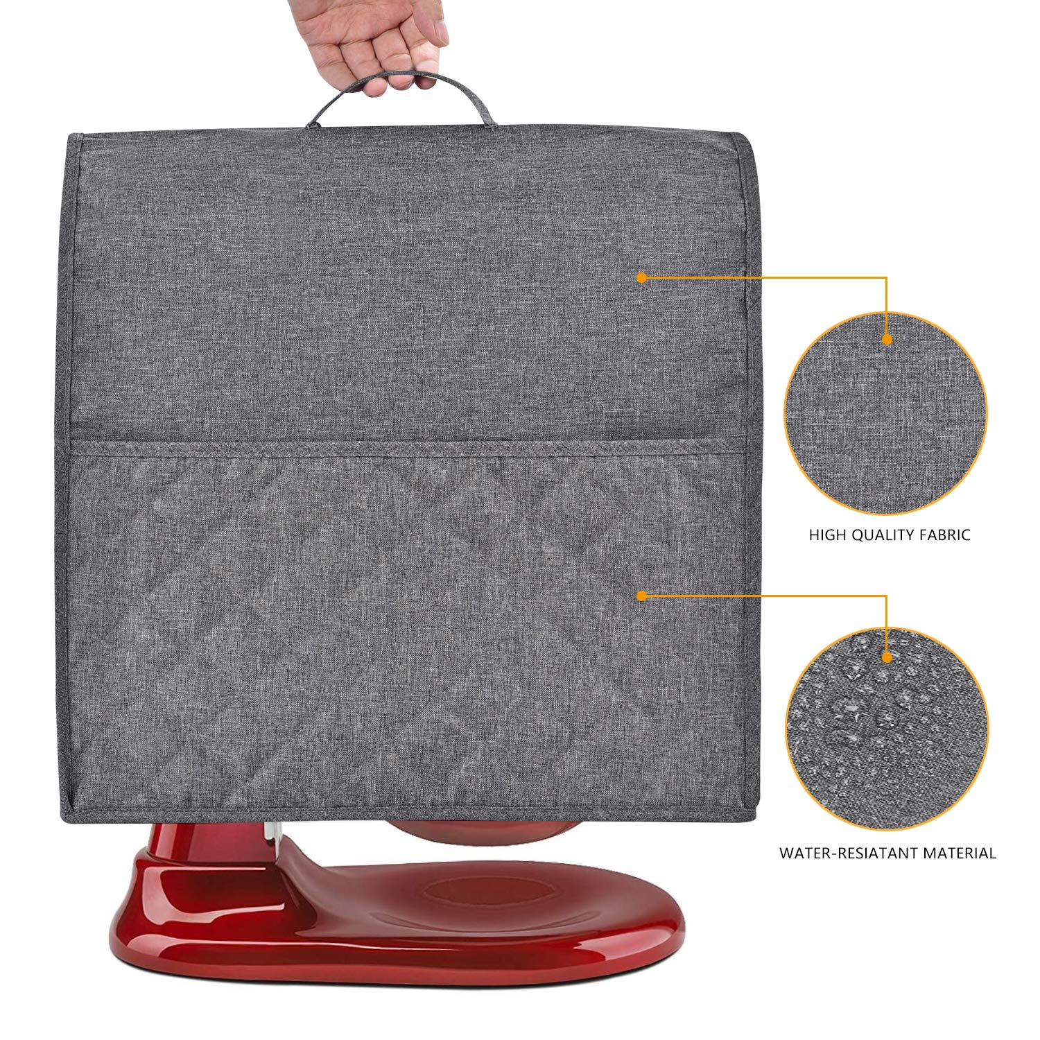 Stand Mixer Dust-Proof Cover For Kitchenaid Mixer,Multi Pockets For Various Kitchen Appliance Accessories,Water-Resistant,Easy C