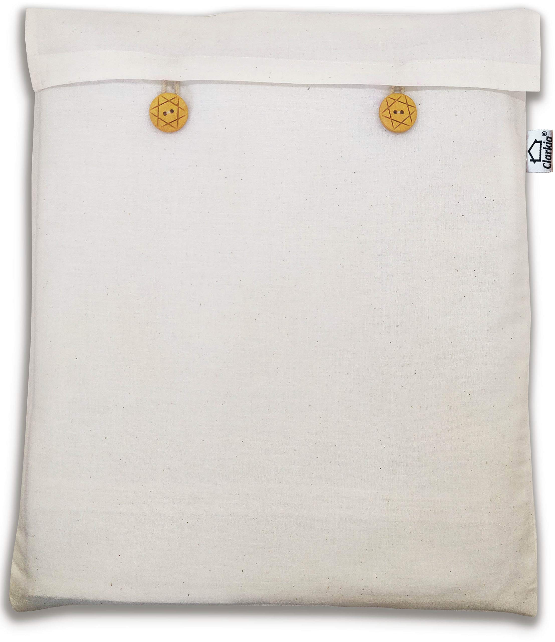 Clarkia Reusable Cotton Saree Cover (Set Of 12) For Storage, Wardrobe Organizer Bags Saree Bags Cotton (16X14 Inch, Beige)