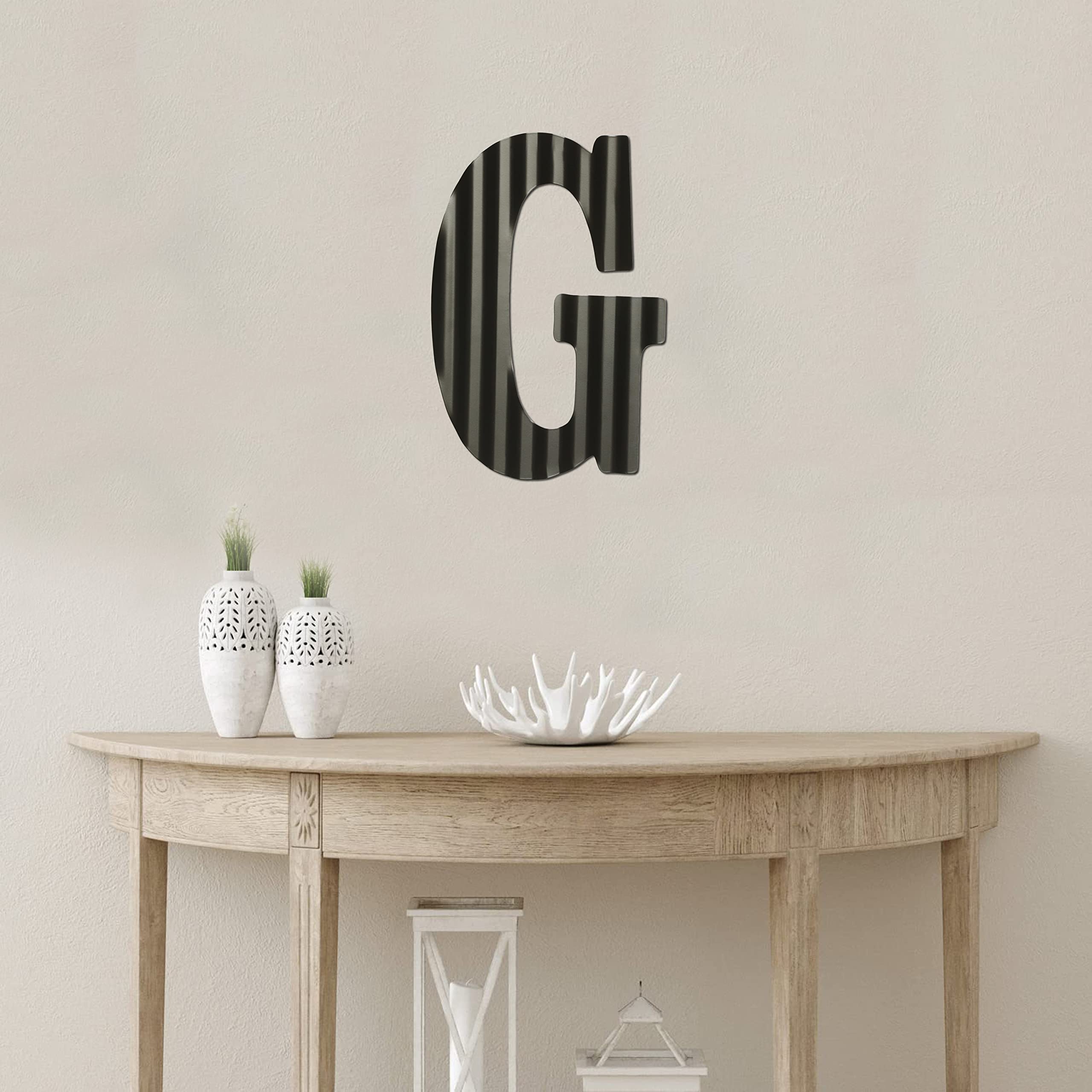COLLECTIVE HOME - 12 Letters for Wall Decor, Decorative Corrugated Black Letters, Monogram Hanging Wall Art, Hanging Alphabet Si