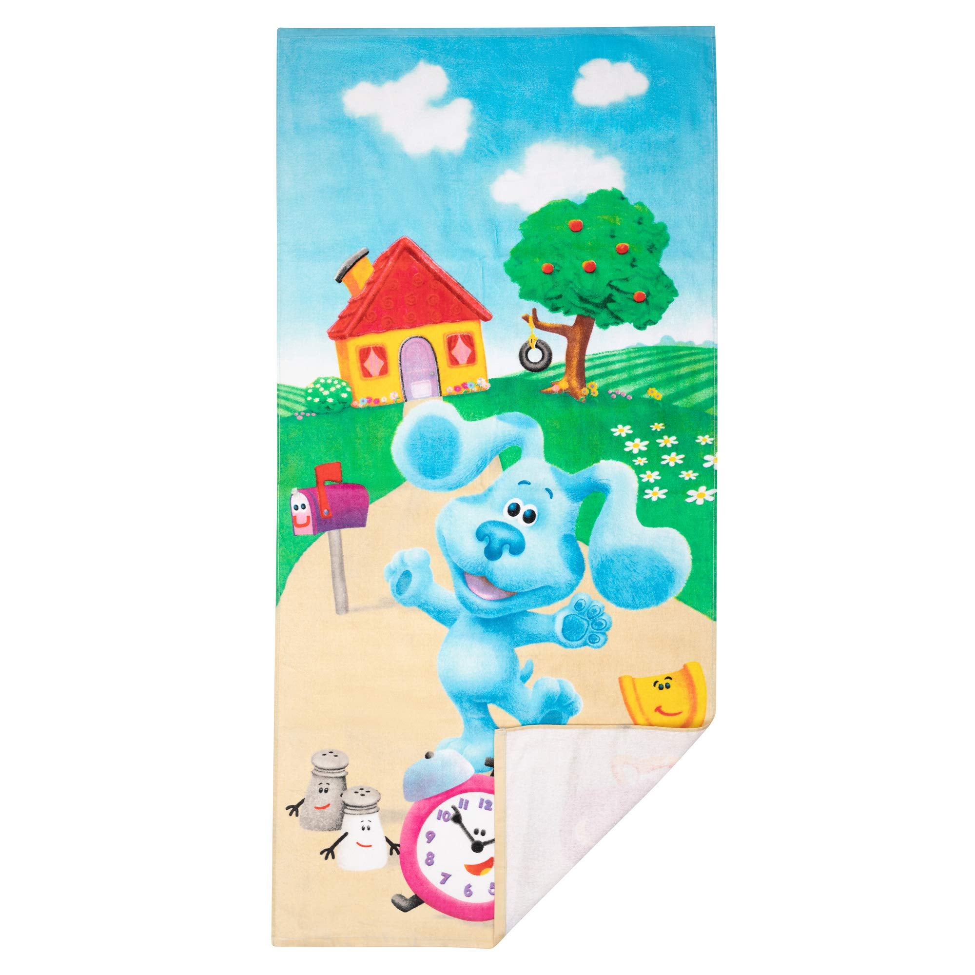 Franco Kids Super Soft Cotton Bath/Pool/Beach Towel  58 In x 28 in  Blues Clues
