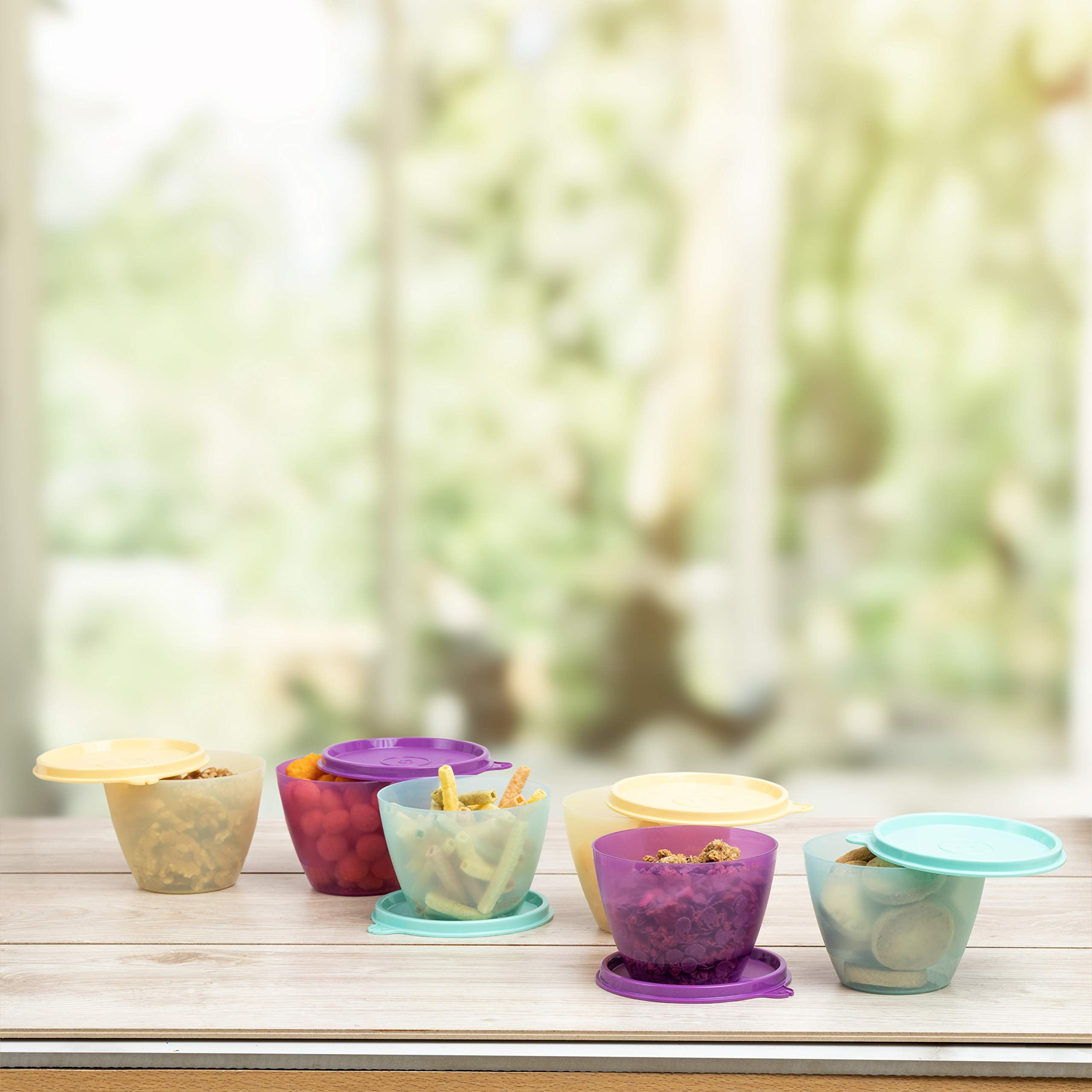 Tupperware Plastic Container - 400Ml, 6 Pieces, Multicolour