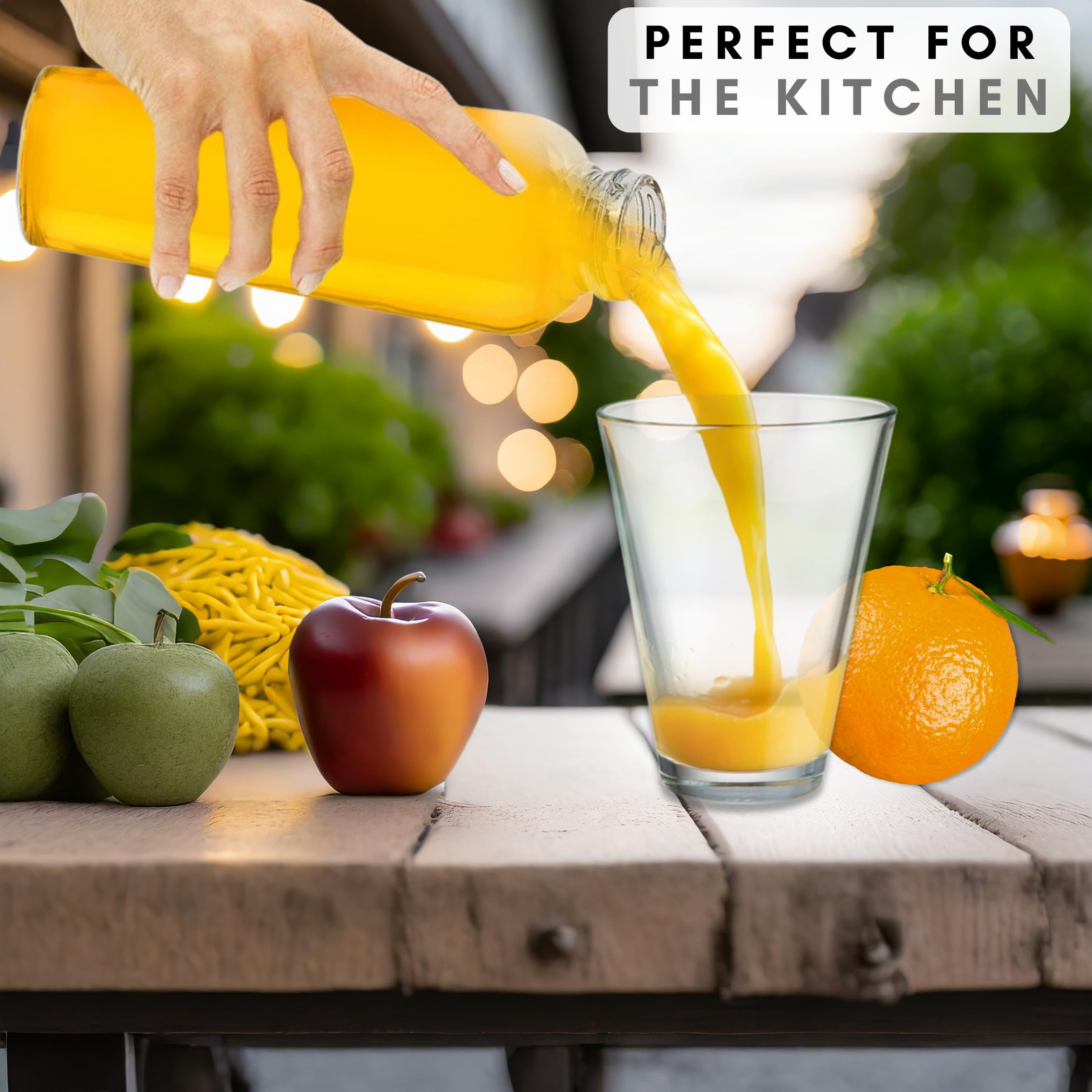 Brieftons Glass Water Bottles With Caps: Clear  6 Pack  18 Oz  Leakproof Lids  Premium Soda Lime  Best As Reusable Drinking Bottle  Sauce Jar  Juice Beverage Container  Kefir Kit  With Cleaning Brush