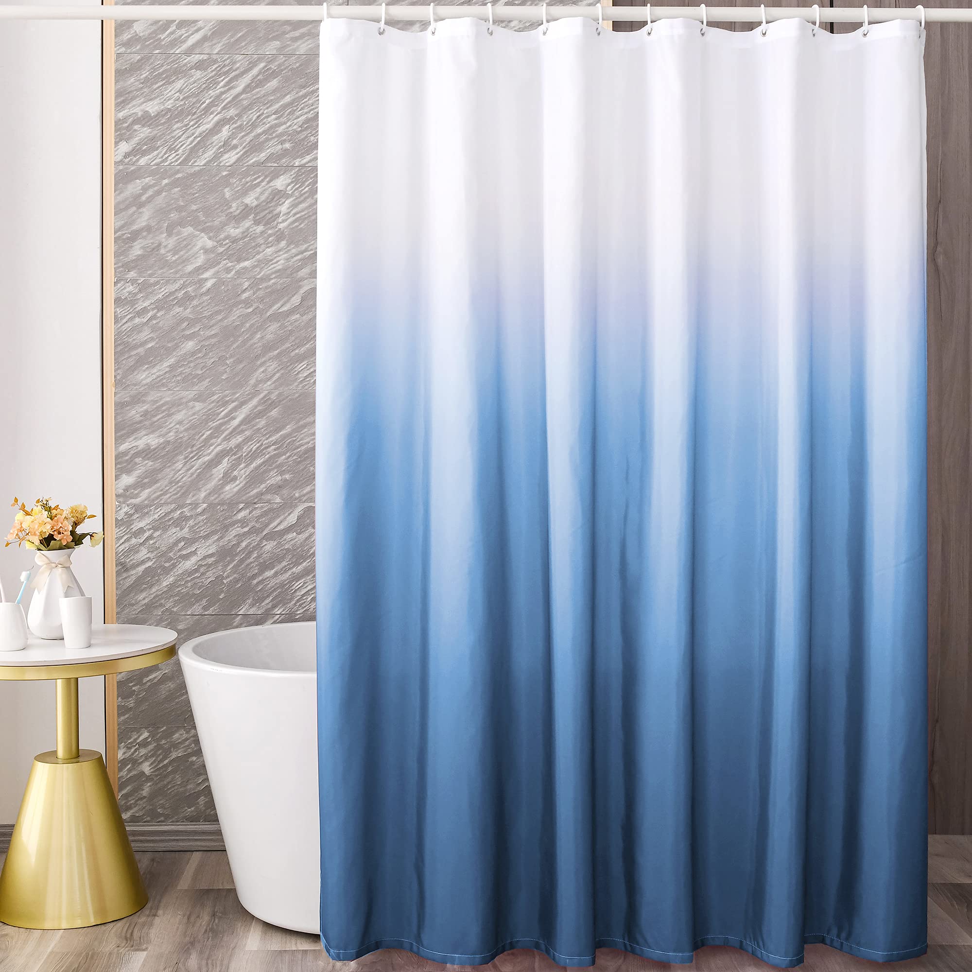 Yi & Ze Ombre Shower Curtain Sets For Bathroom Accessories Fabric Polyester Waterproof Modern Shower Curtain Liner With 12 Hooks