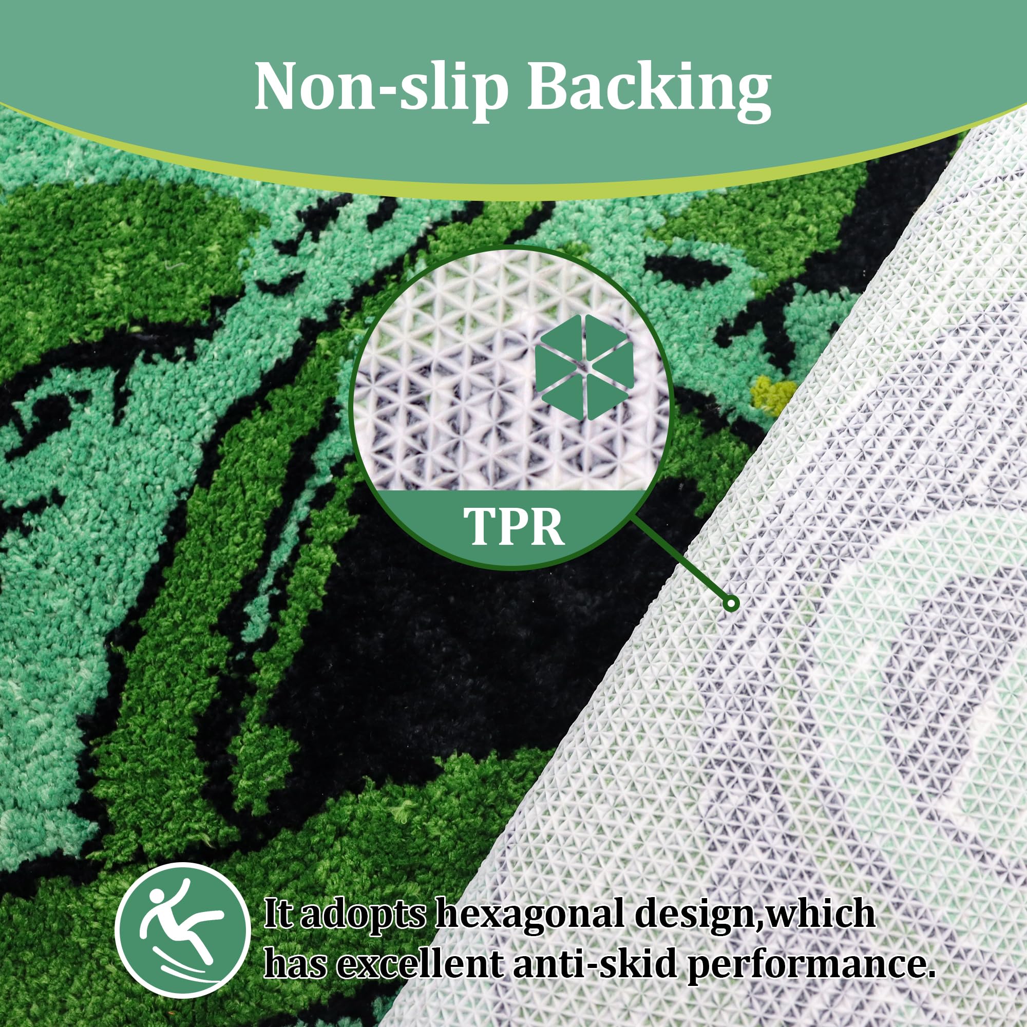 Oturgor Octopus Tentacles Bath Mat 36''X25'' Cute Green Octopus Bathroom Rug Non Slip Ocean Animal Rug For Bathroom Bedroom Deco