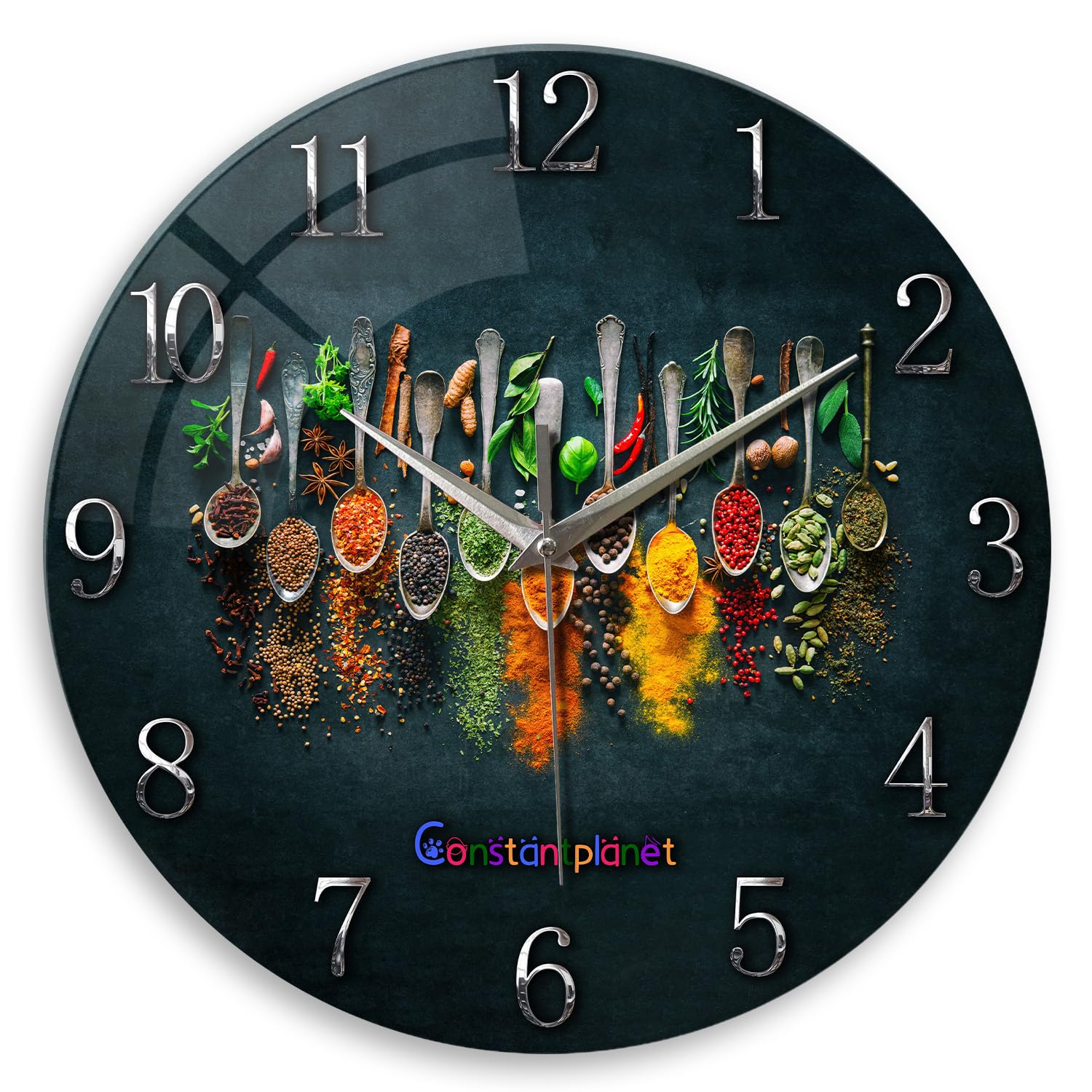 Constantplanet Kitchen Wall Clock Battery Operated - 14 Inches Round Decorative Clocks For Walls - Wall Decor For Living Room Be