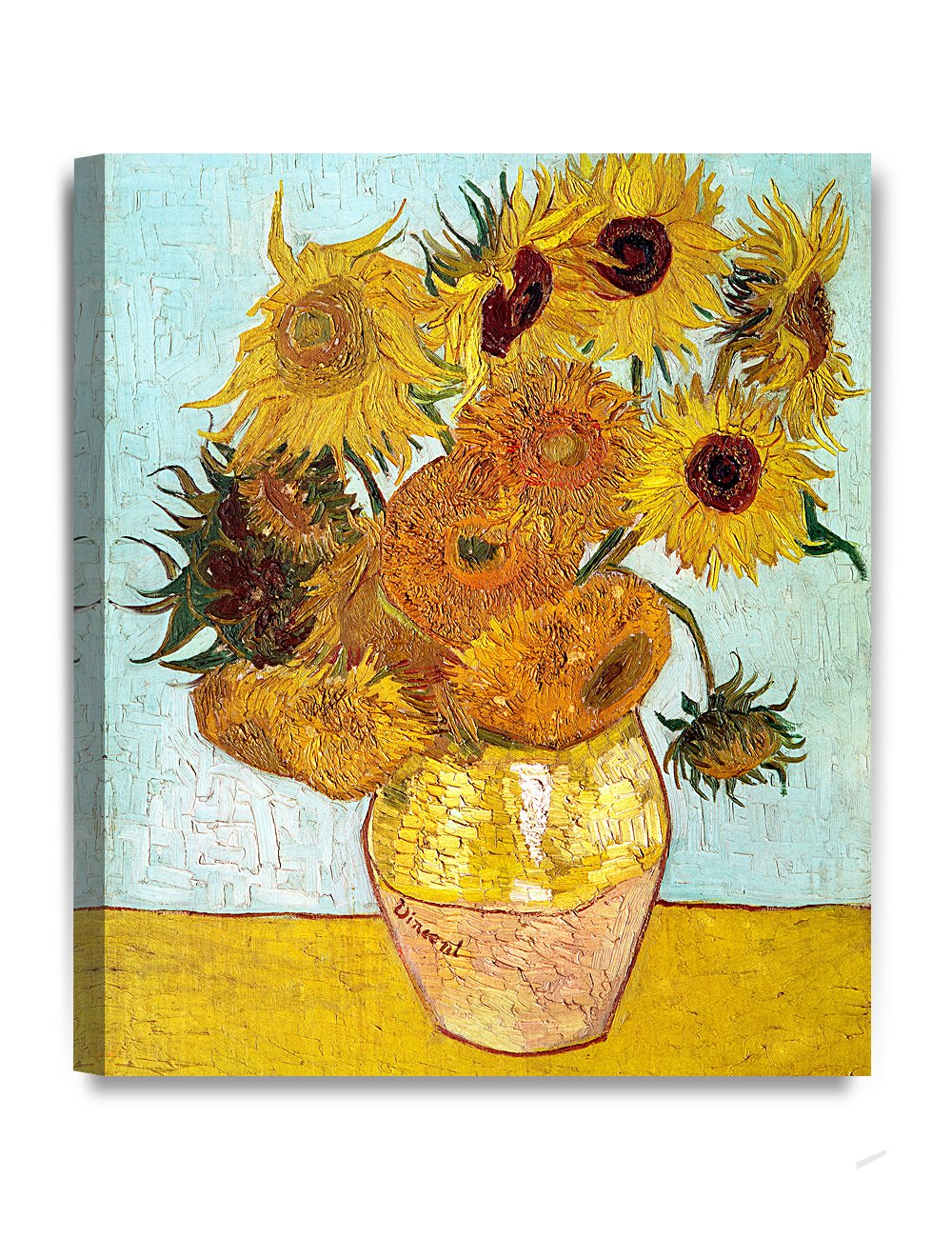 Decorarts - Twelve Sunflowers By Vincent Van Gogh. Oil Painting Reproduction. Giclee Print On Canvas. Ready To Hang Wall Art For