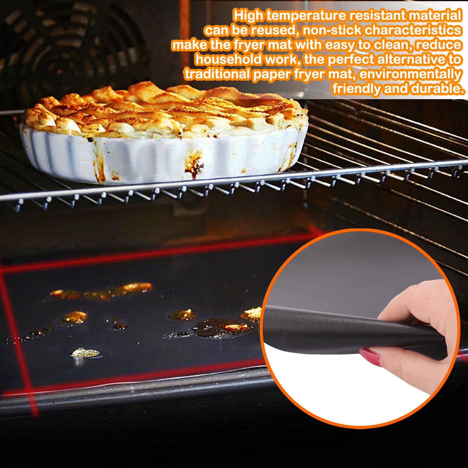 Palksky Air Fryer Oven Liners 4 Pcs Compatible With Ninja Foodi Sp101 Sp201 Sp301, Non-Stick Air Fryer Toaster Oven Mat(14 * 12I