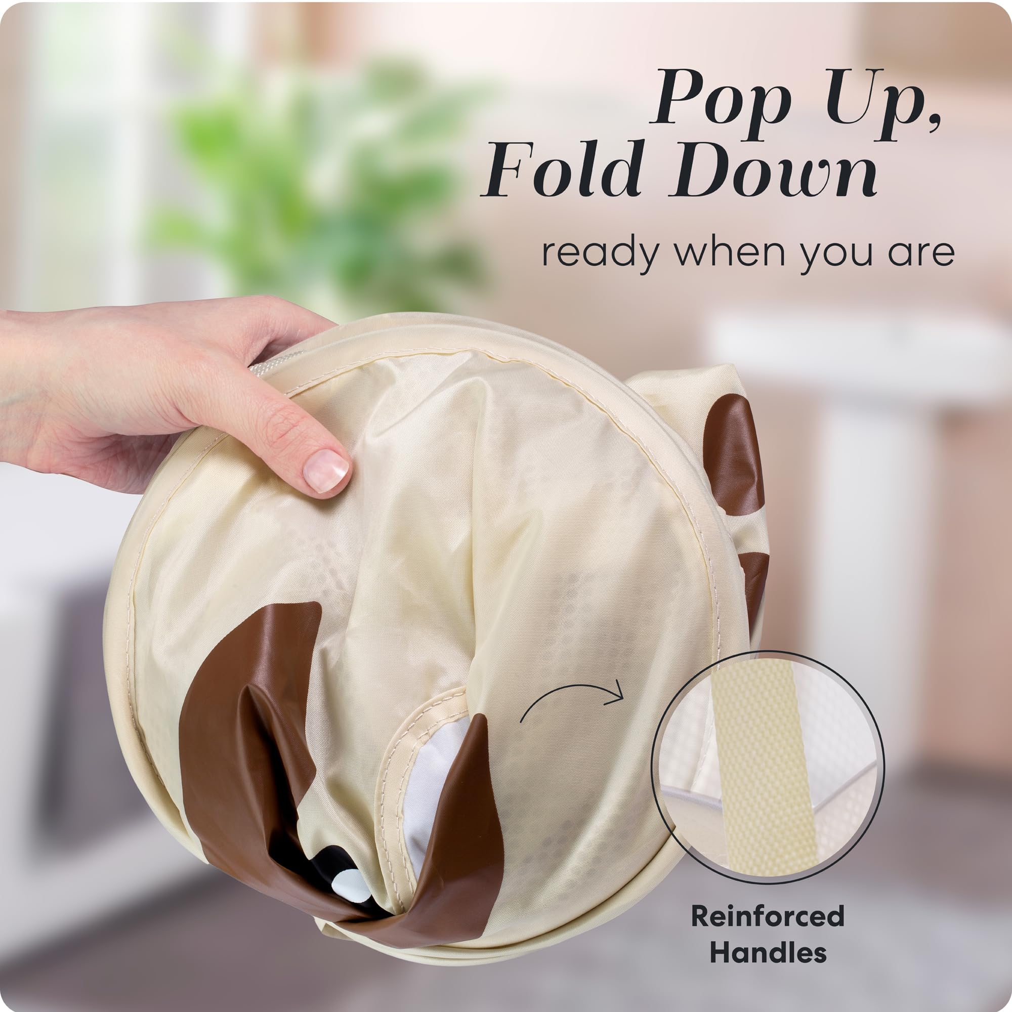 Collapsible Mesh Pop Up Laundry Hamper With Wide Opening And Side Pocket - Breathable, Sturdy, Foldable, And Space-Saving Design
