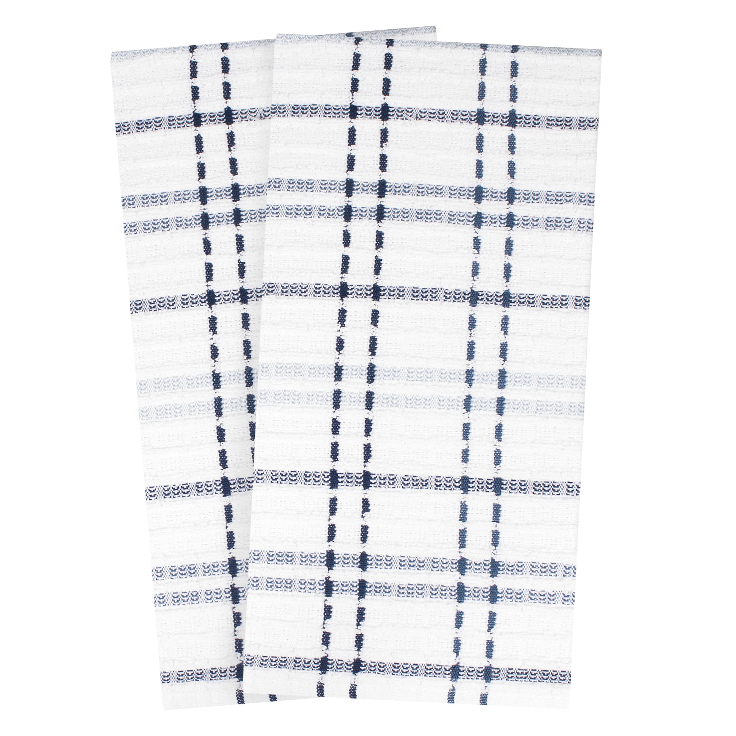 Ritz Royale Collection 100% Combed Terry Cotton, Highly Absorbent, Oversized Kitchen Towel Set, 28'' X 18'', 2-Pack, Checked, Fe