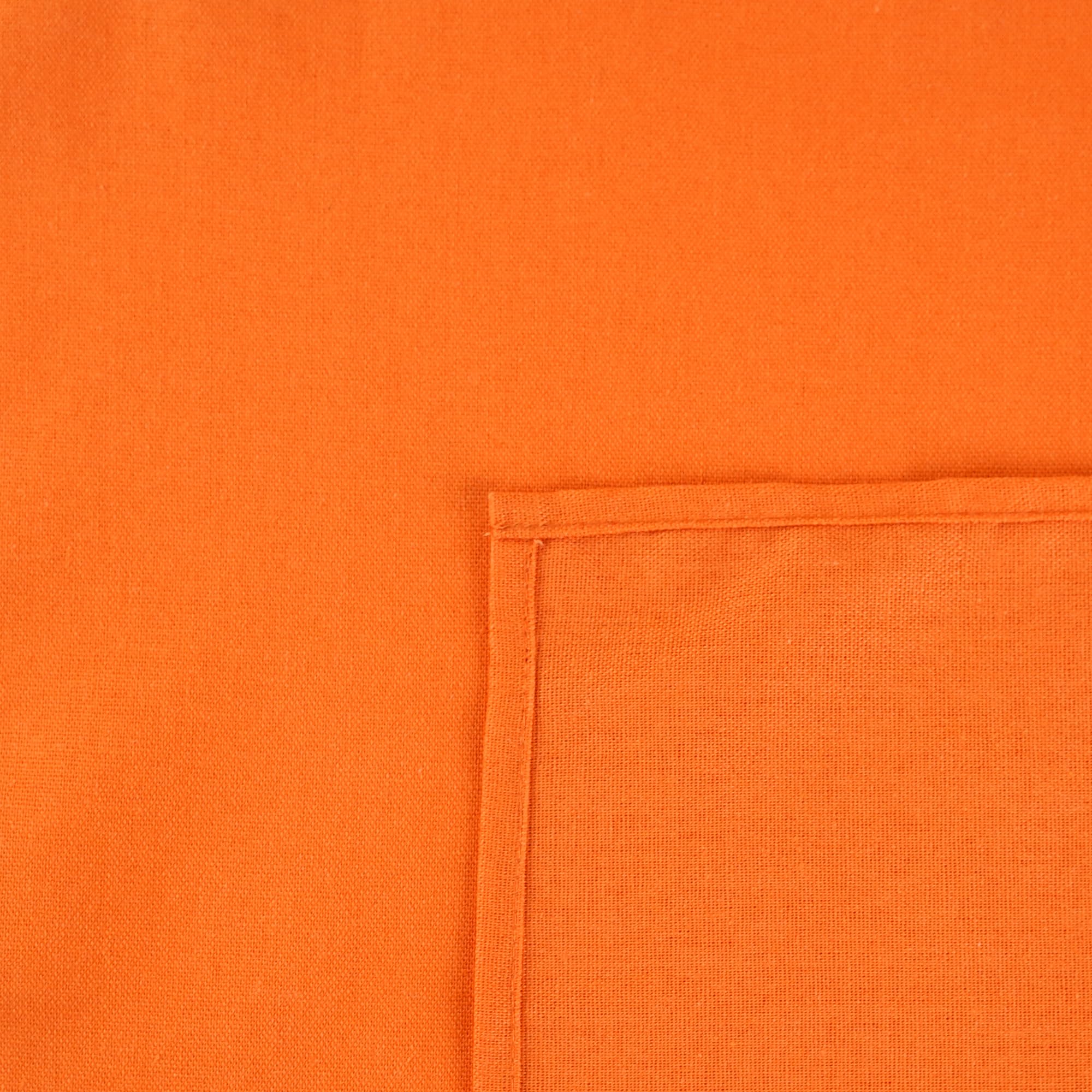 INFEI Solid Color Cotton Linen Blended Thin Dinner Fabric Napkins - Set of 12 (40 x 40 cm) - for Events & Home Use (Orange)