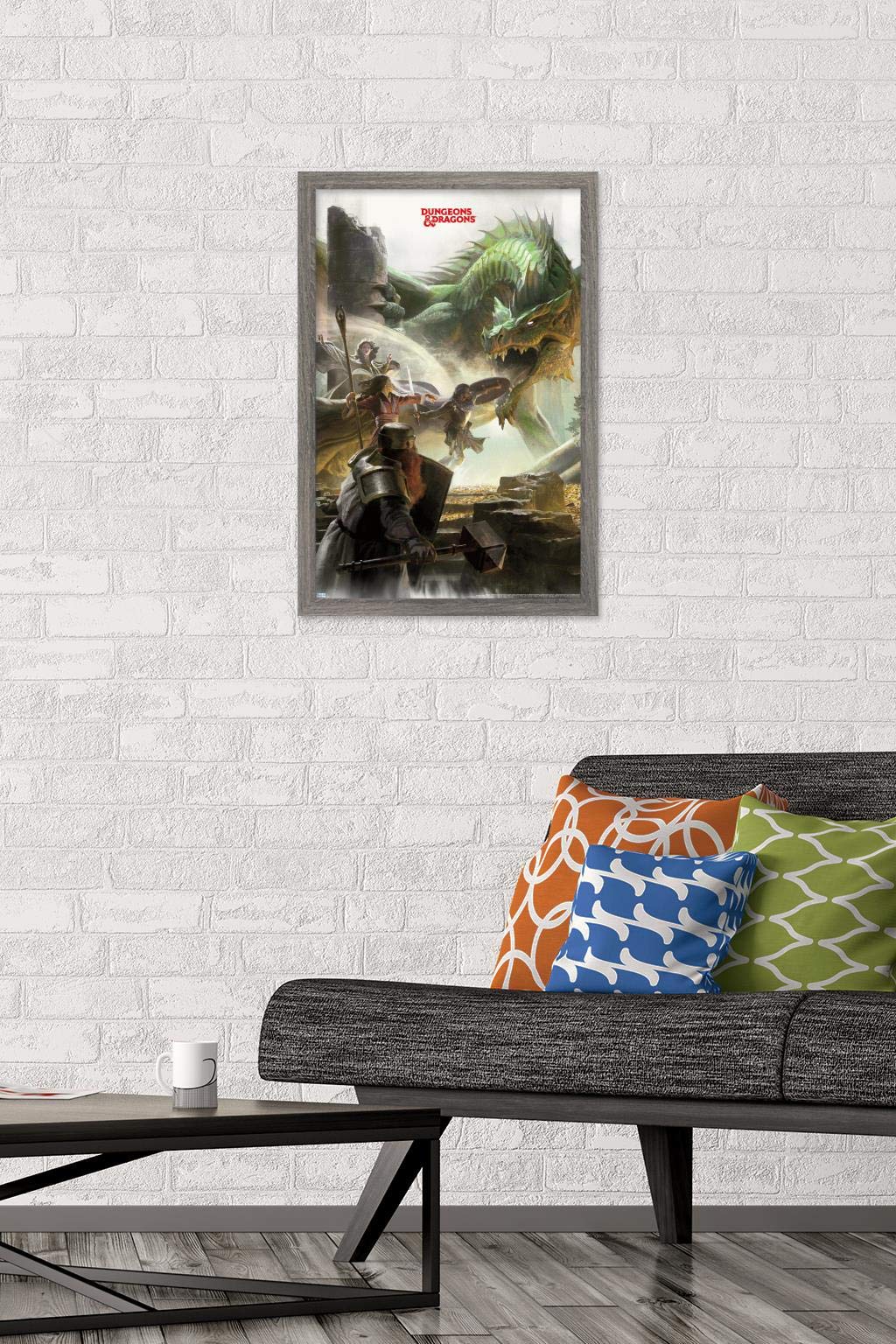 Trends International Dungeons And Dragons - Adventure Wall Poster, 14.725'' X 22.375'', Barnwood Framed Version