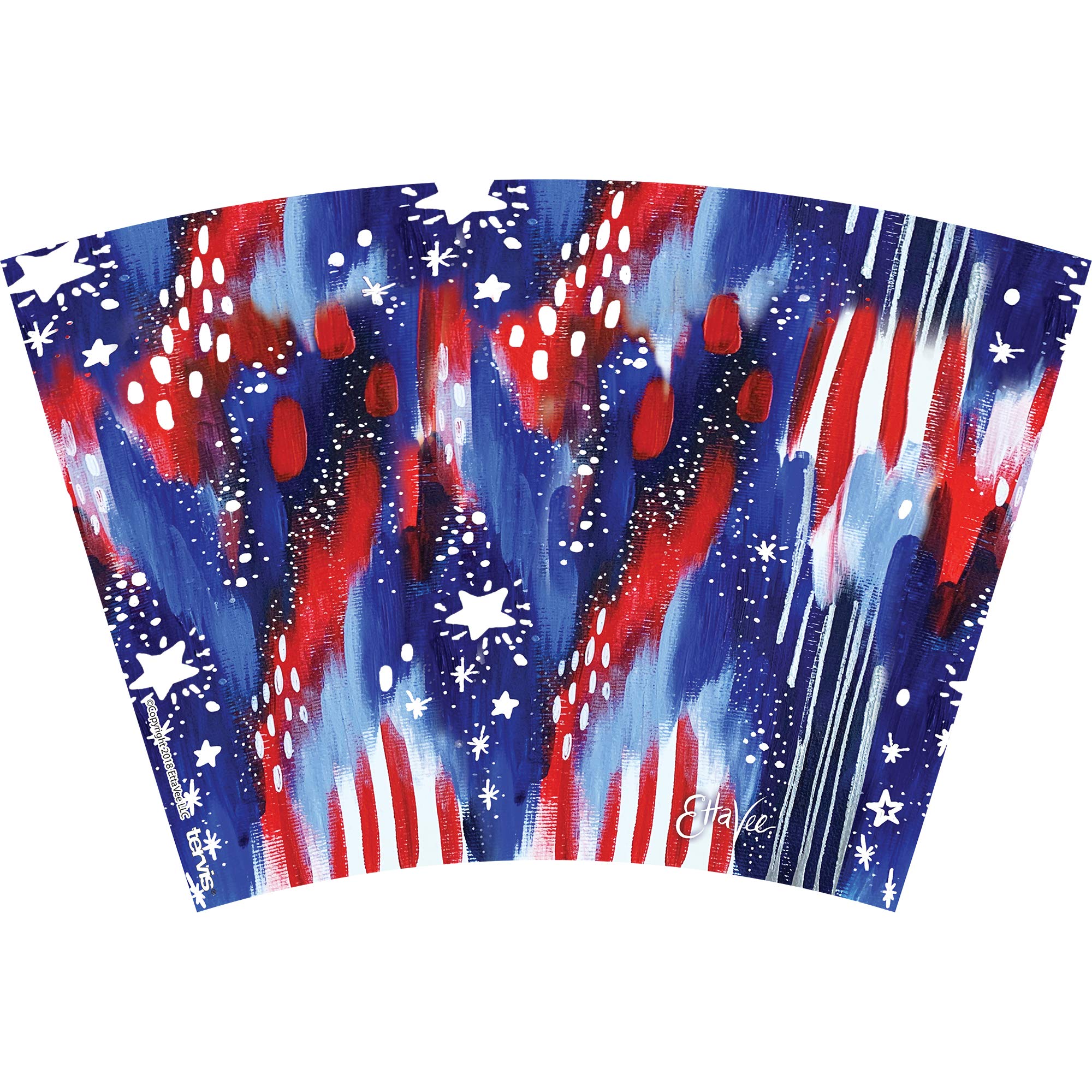 Tervis Ettavee Americana Stars Made In Usa Double Walled Insulated Tumbler Travel Cup Keeps Drinks Cold & Hot, 24Oz, Clear