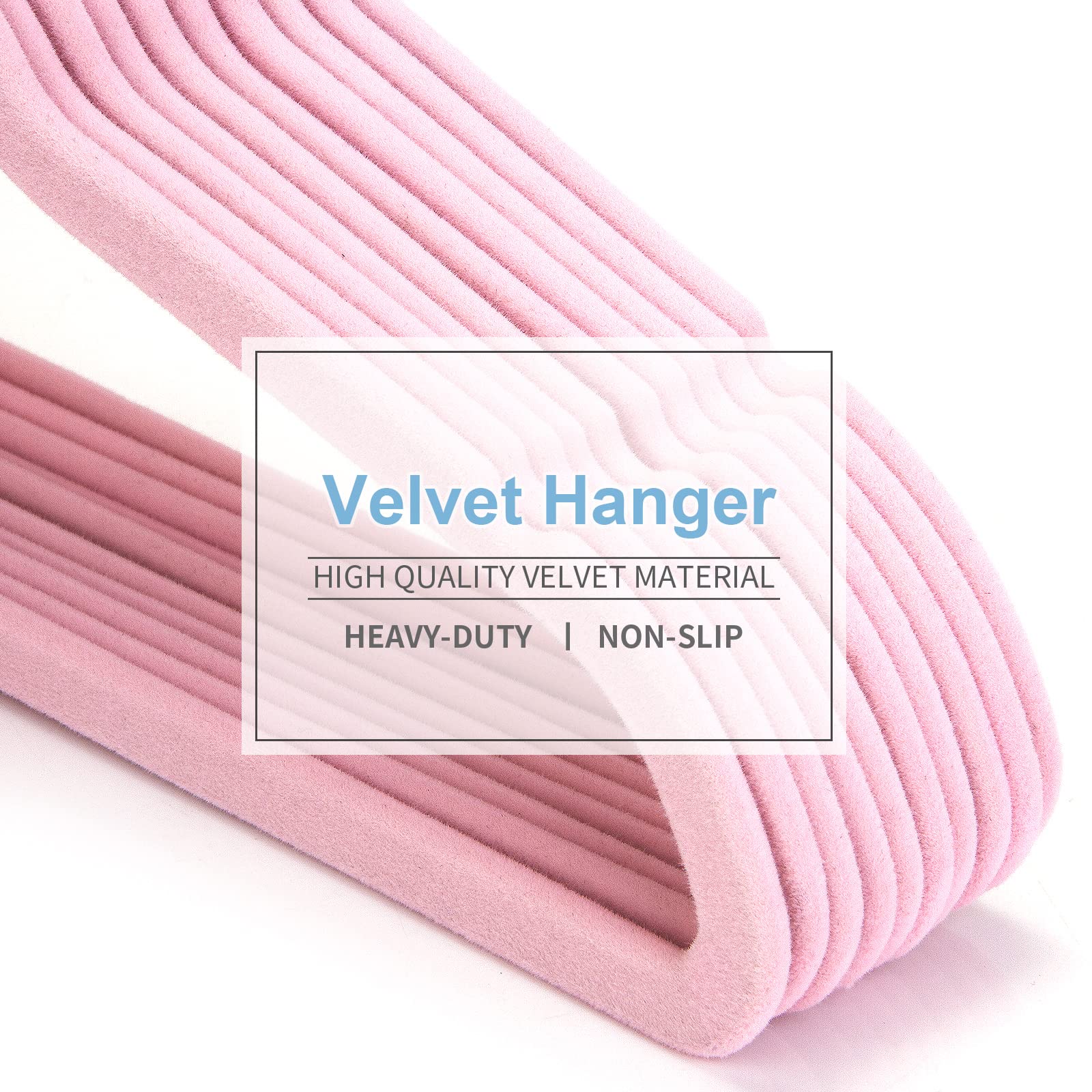 Moerkada Baby Velvet Hangers 50Pack-11Inch Non Slip Kids Hangers For Infant/Toddler Pink Hangers