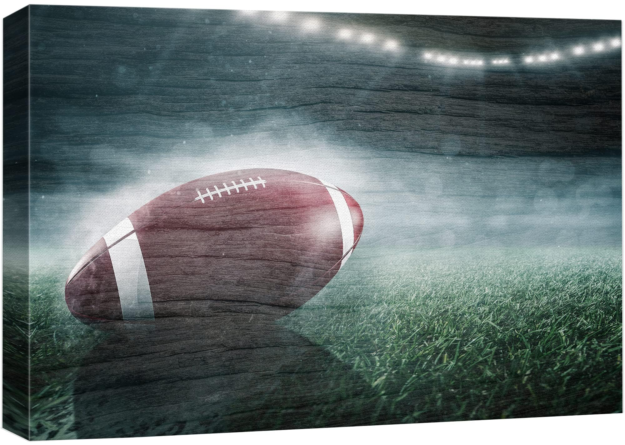 Wall26 Canvas Print Wall Art Wood Panel Effect Tournament Football Stadium Boys Room Decor Sports Fitness Photography Realism De