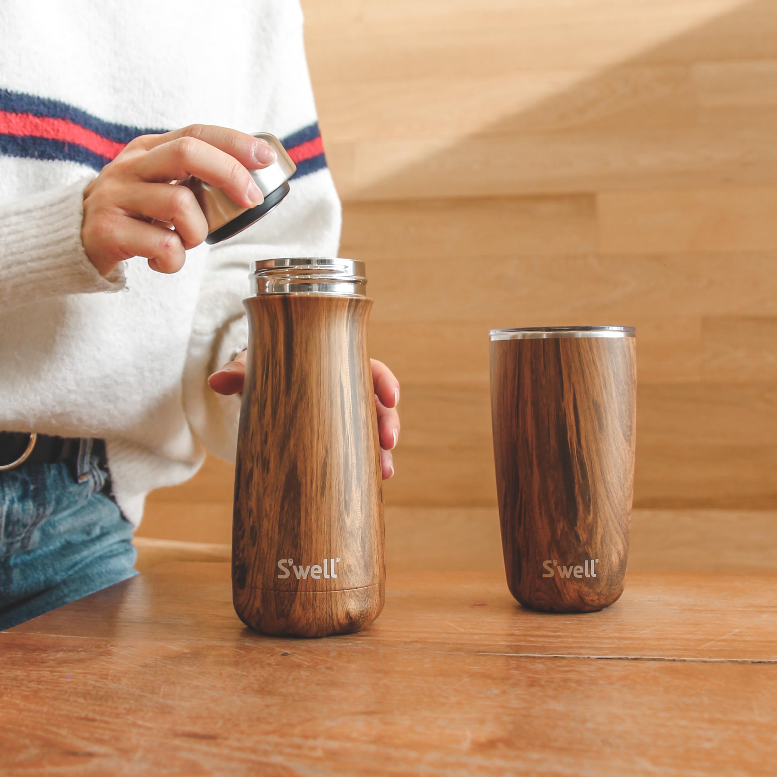 S'Well Traveler Tumbler, 16 Oz, Teakwood