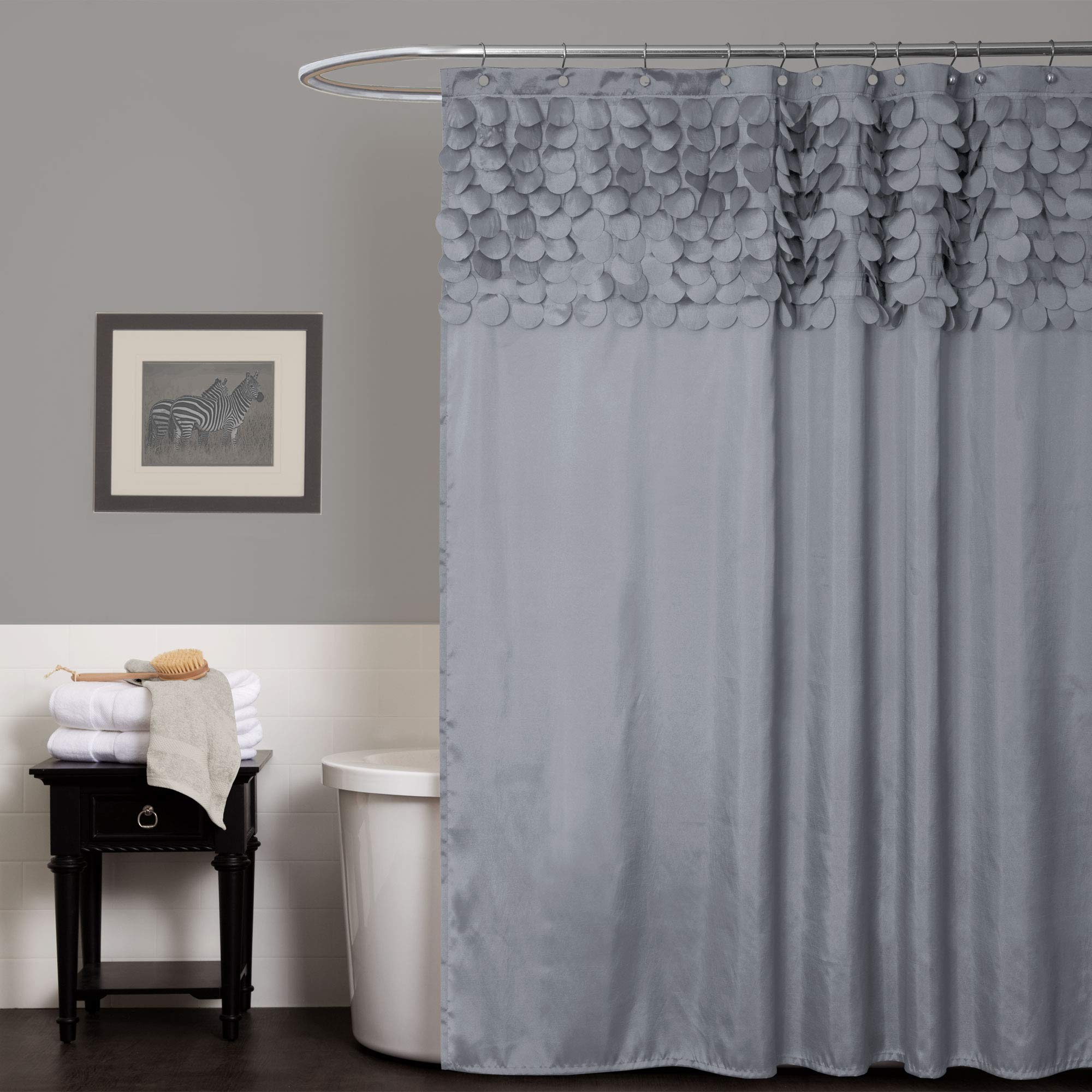 Lush Decor Lillian Shower Curtain, 72 By 72-Inch, Gray