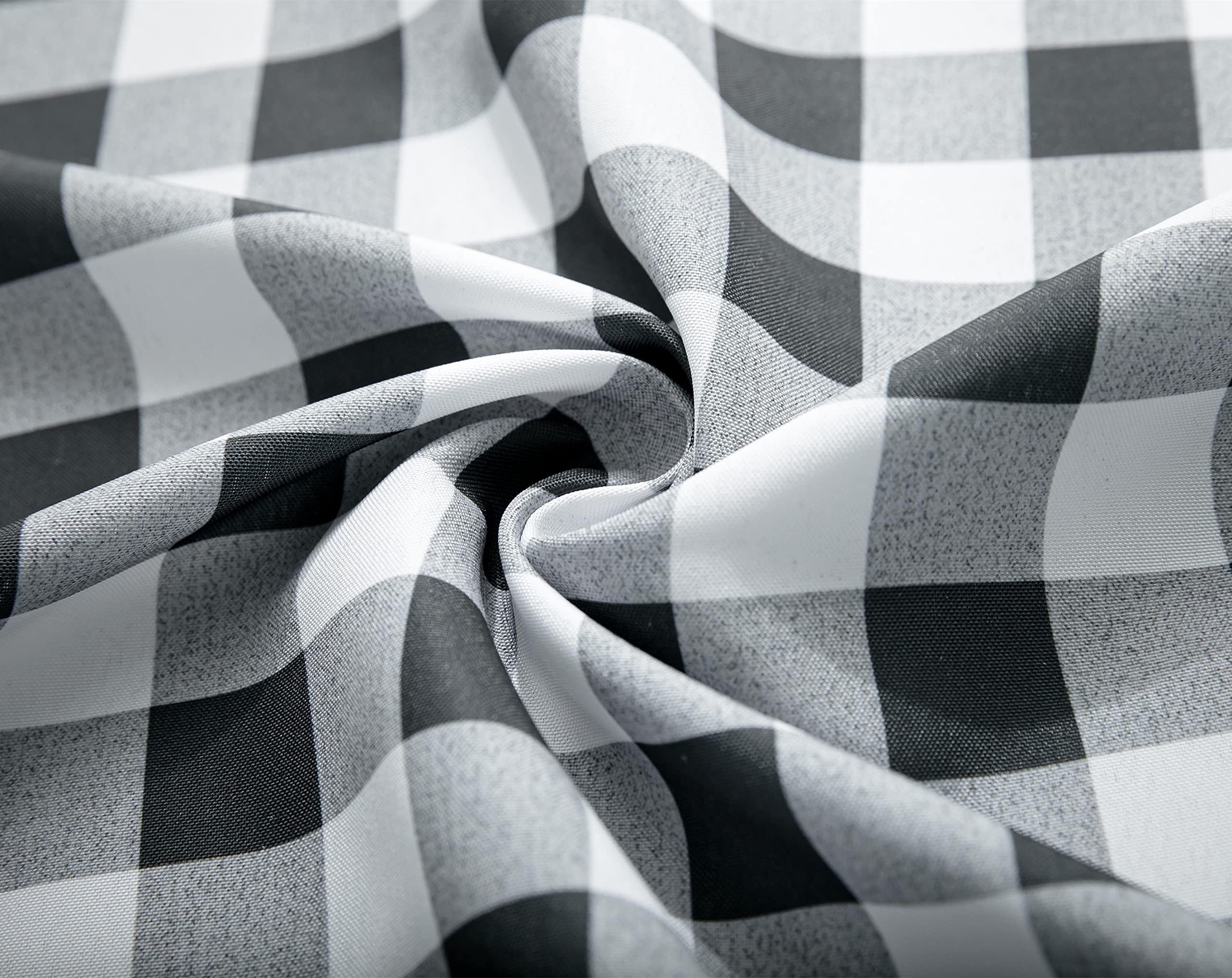 Biscaynebay Fabric Tablecloths 60 X 60 Square, Black/Grey Scottish Plaid Table Cover Water Resistant For Dining, Kitchen, Weddin