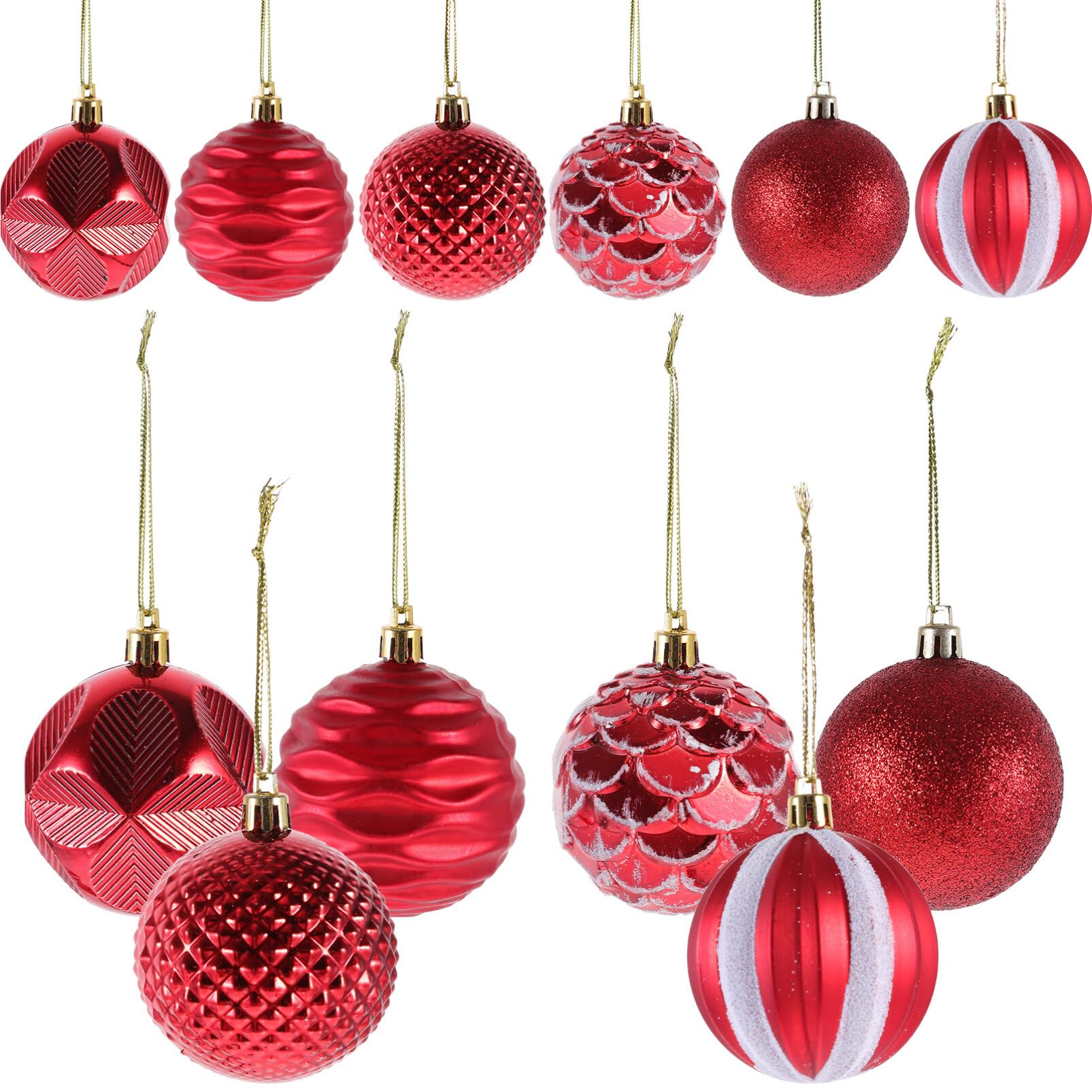 HOMSFOU 12pcs Xmas Hanging Decor Shatterproof Christmas Tree Ornaments with Vibrant Colors for Holiday Party Decorations Compact