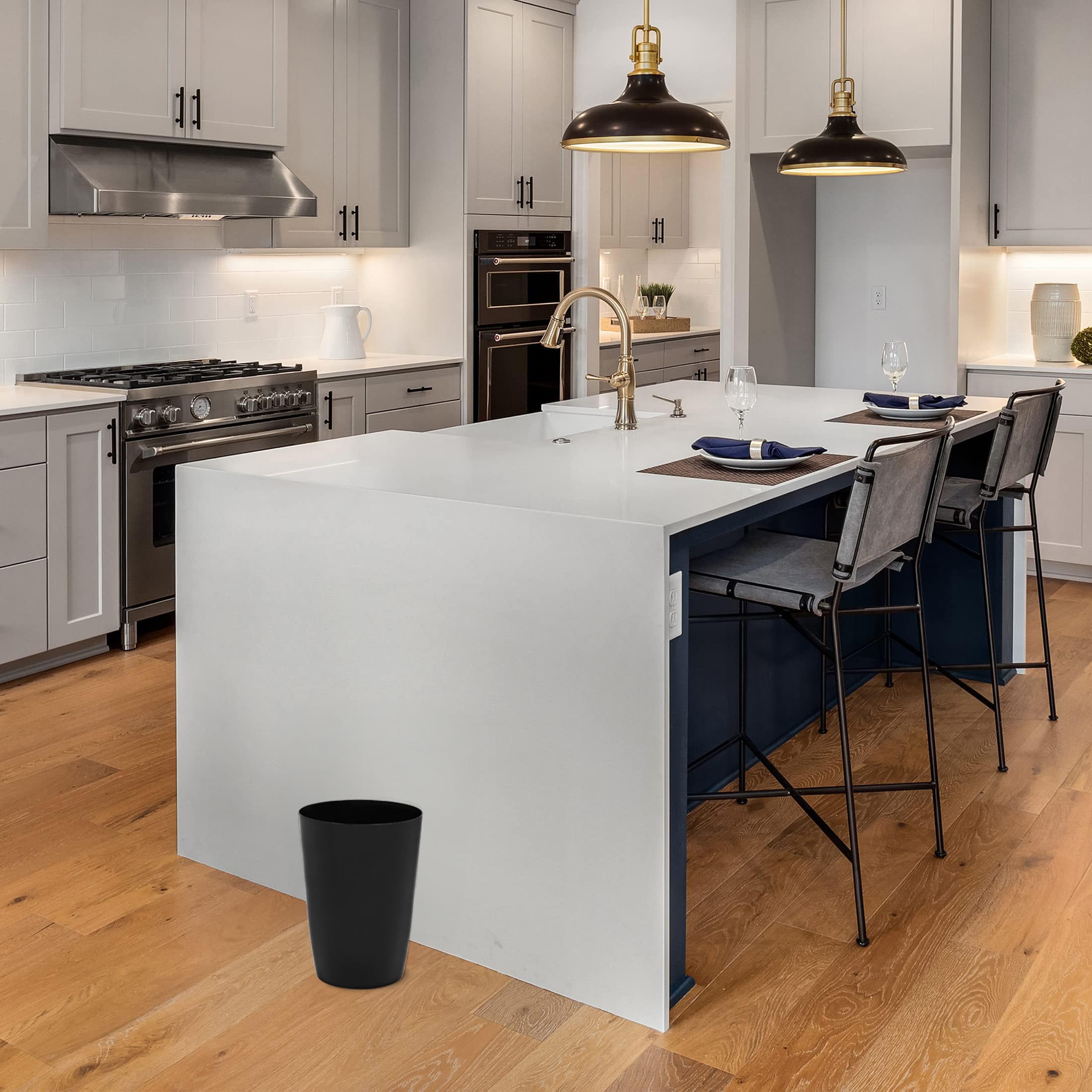 HOLD N? STORAGE Small Trash Can -Open Top Garbage Cans for Kitchen  Office  Dorm  Bathroom  etc. -Waste Can for Compact/Tight Spaces -Perfect Bathroom Trash Can- 10.5? x 7.5? Trash Bin - Metalic Brown