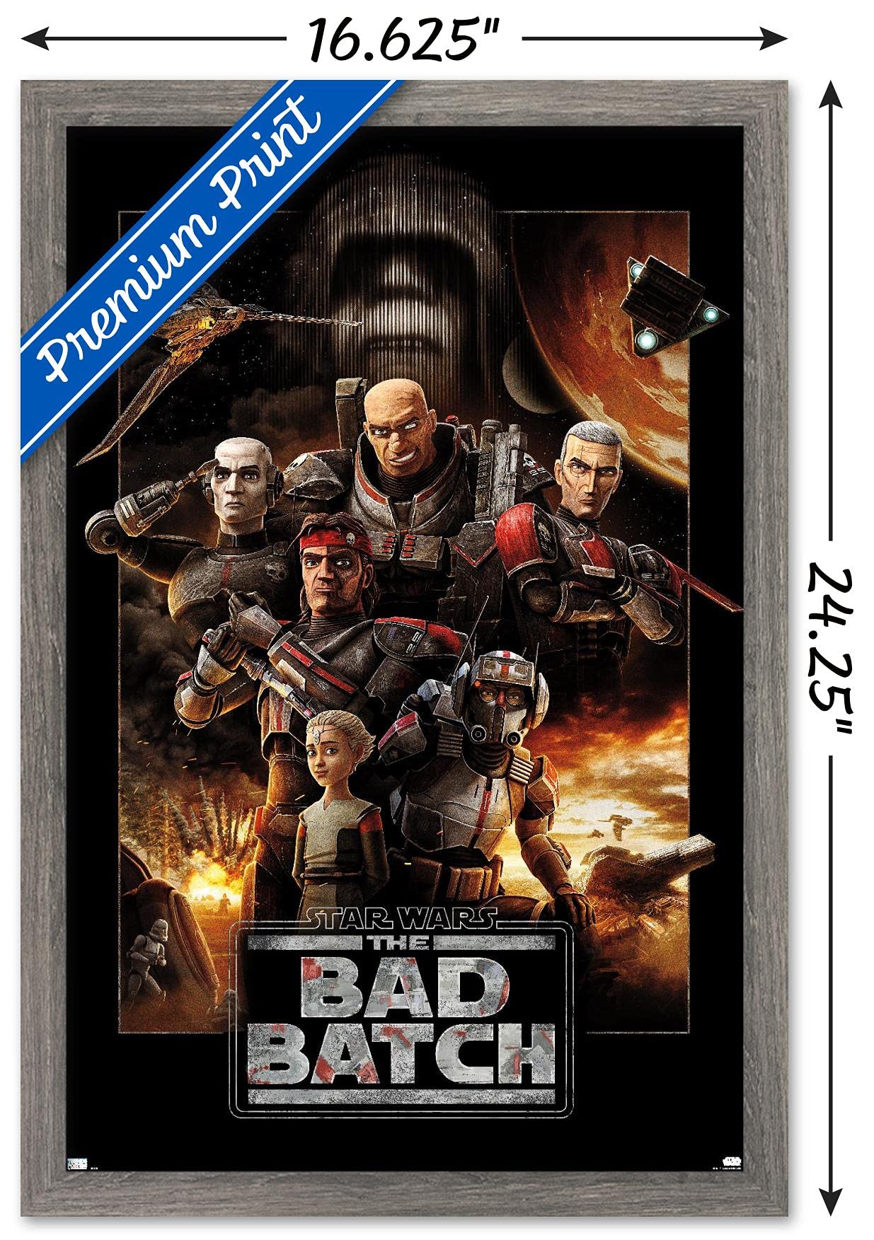 Trends International Star Wars: The Bad Batch-One Sheet Wall Poster, 14.725'' X 22.375'', Barnwood Framed Version