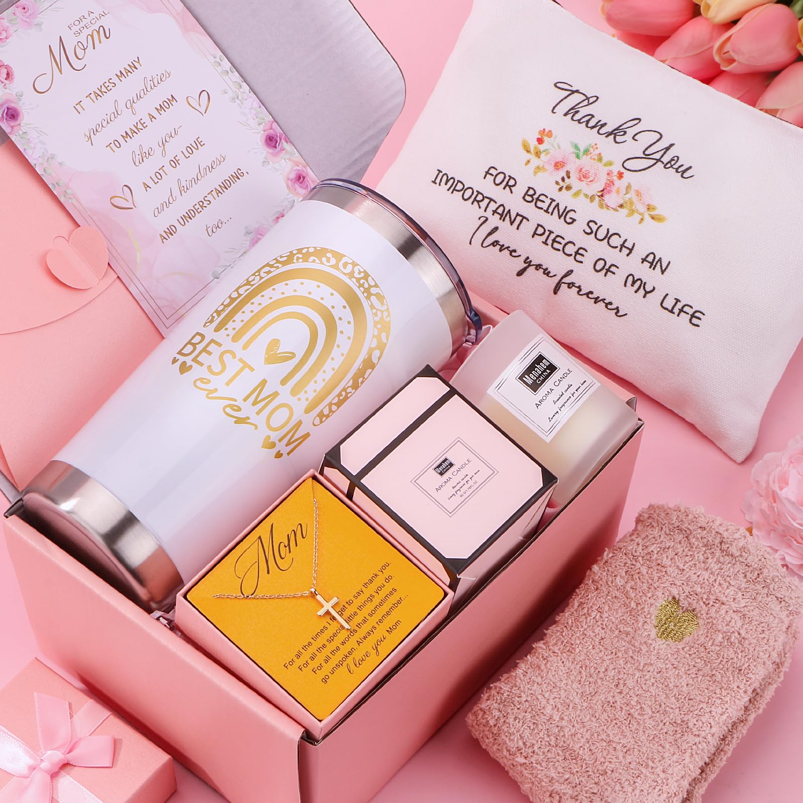 Birthday Gifts for Mom from Daughter Son - Christmas Presents for Mother in Law, Mama, Stepmom Birthday Gifts Basket, Best Mom E