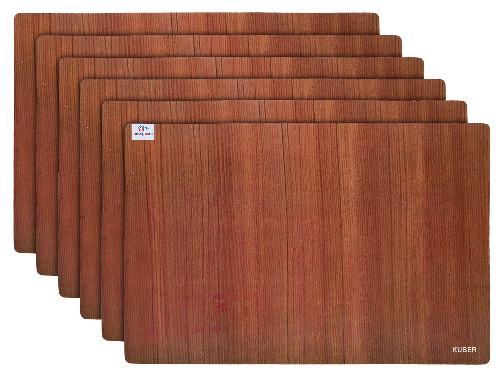 Heart Home Placemats Table Mats Non Slip Easy to Clean Wipeable Crossweave Woven PVC Washable Placemats for Dining Kitchen Resta