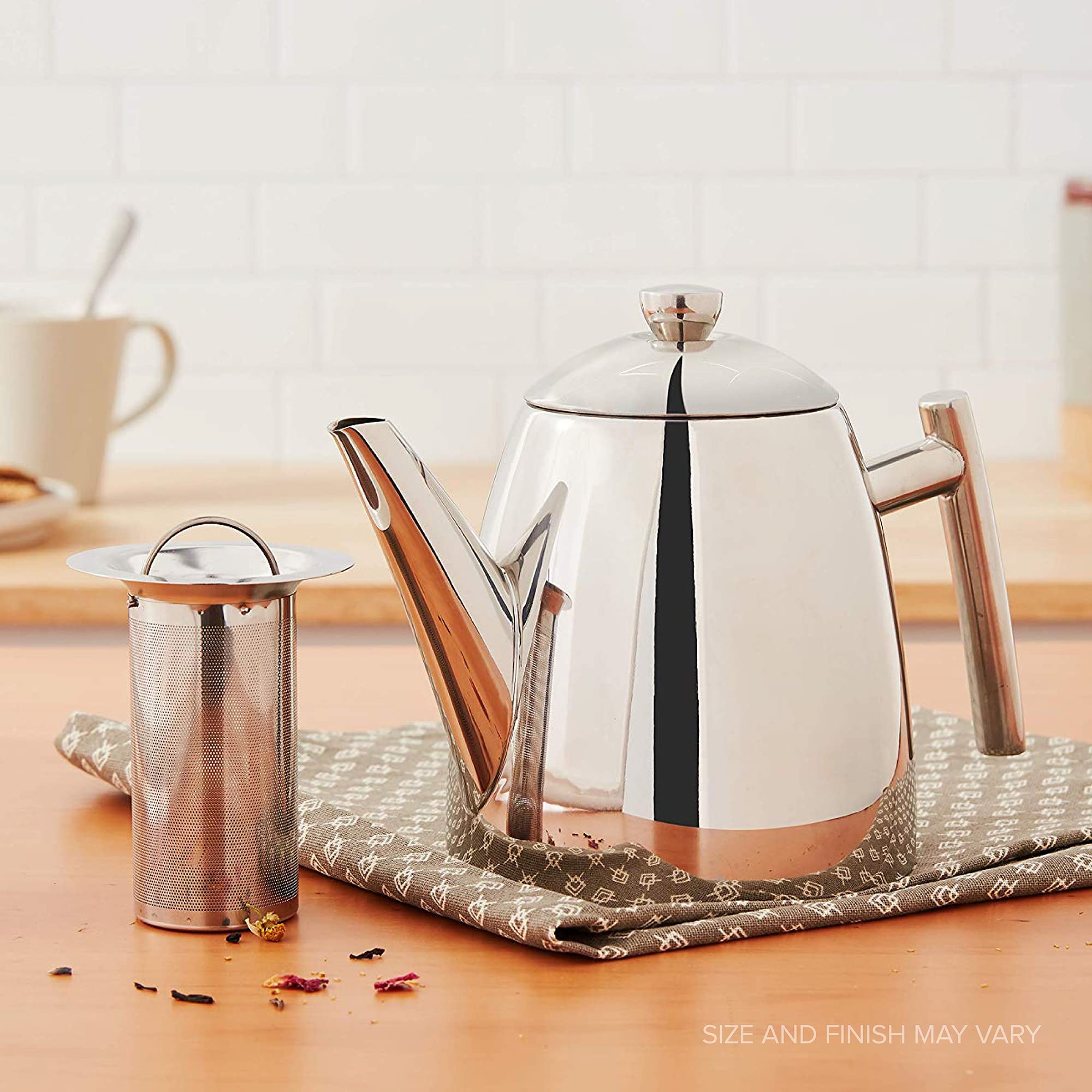 Frieling Usa 18/8 Stainless Steel Teapot With Infuser, Tea Warmer With Teapot Infuser For Loose Tea, 22 Ounces