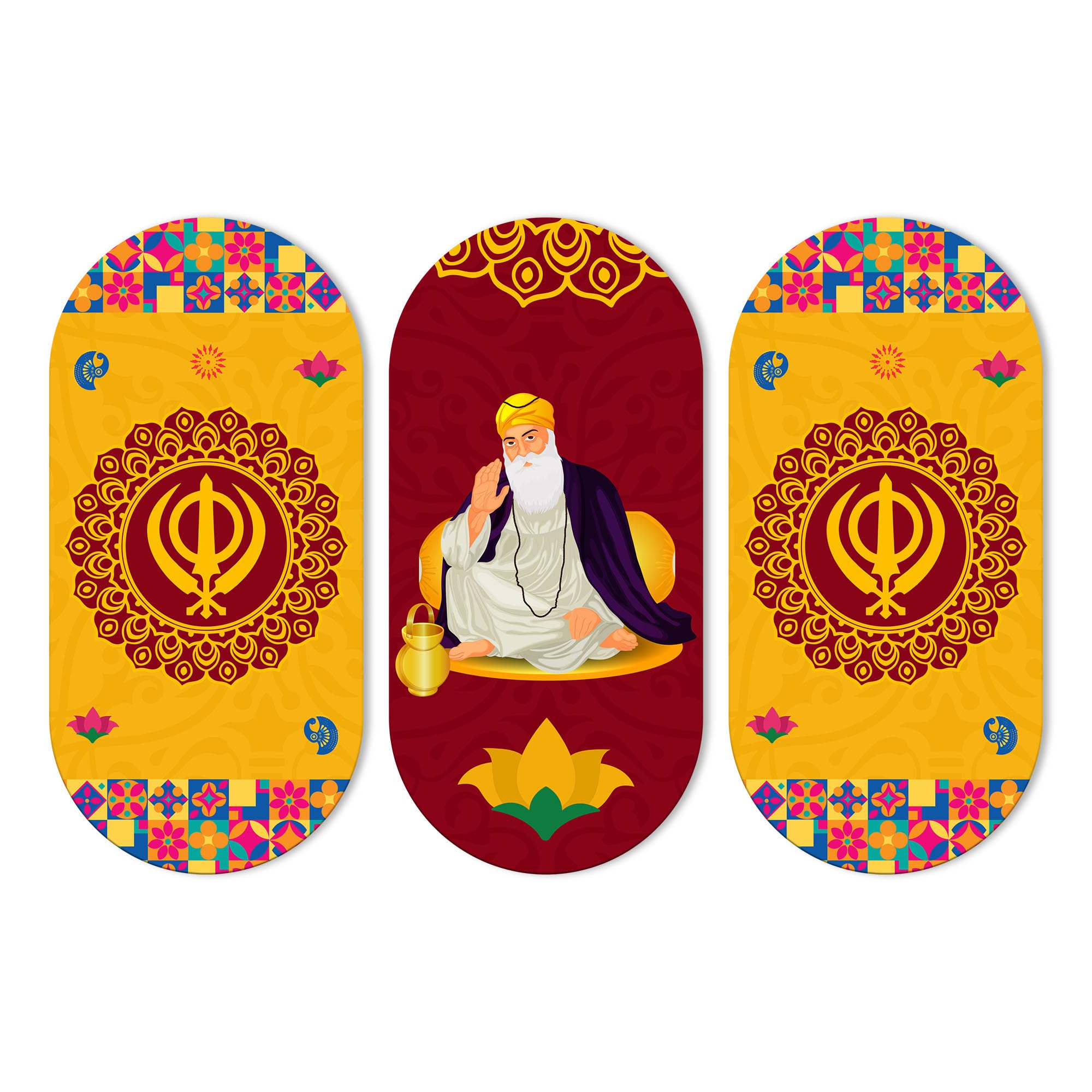 Artvibes Guru Nanak Ji Mdf Wood Wall Art For Home Decor | Spiritual Decor Items | Wall Art Paintings | Wall Illustrations | Wall