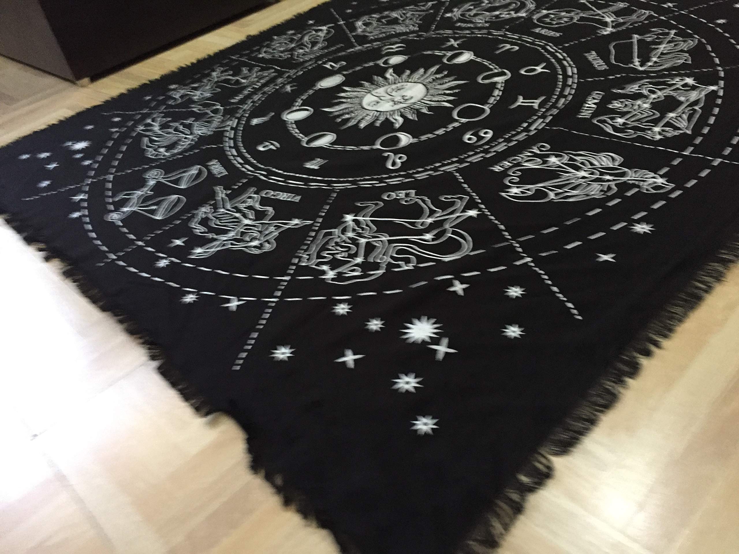 Indian Consigners Altar Cloth Zodiac Witchcraft Alter Tarot Spread Top Cloth Wiccan Square Spiritual 24 By 24 Sacred Cloth Unive