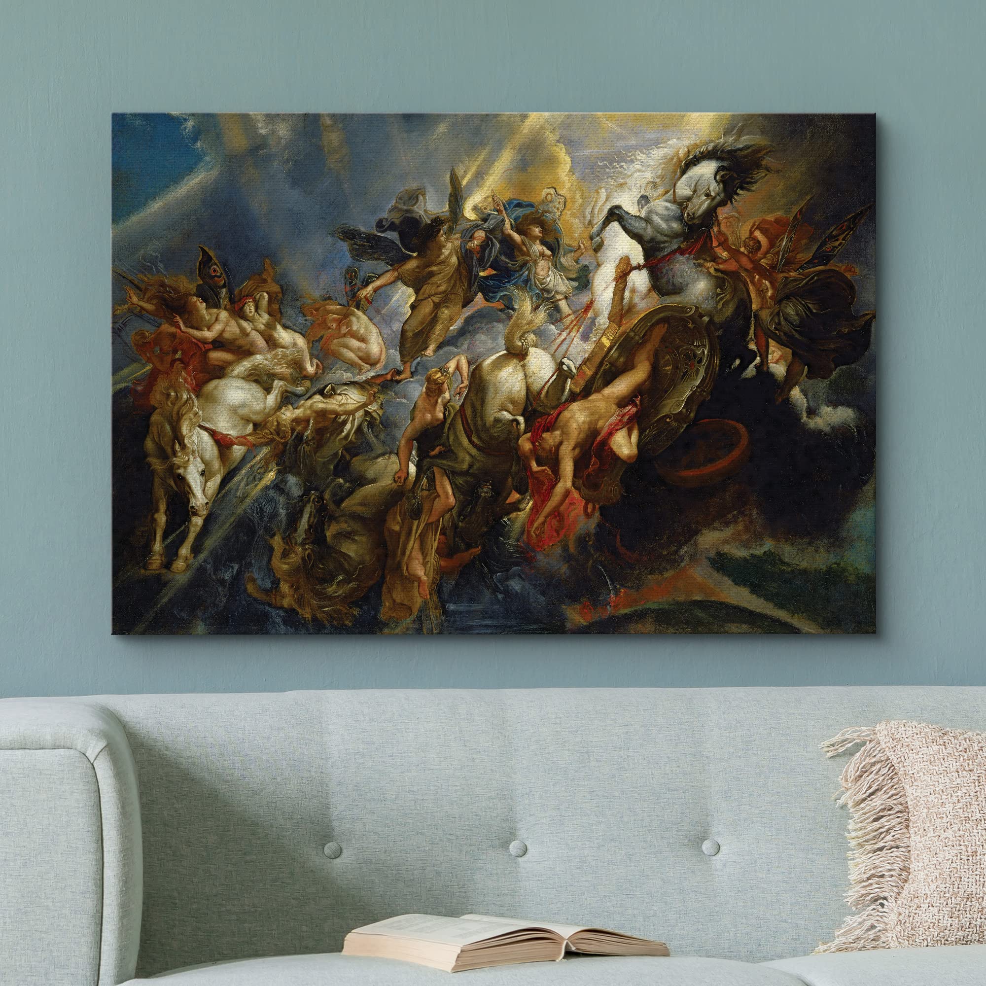 Wall26 - Oil Painting Of The Fall Of Phaeton By Peter Paul Rubens - Baroque Style - Angels, Catholic, Christianity - Canvas Art