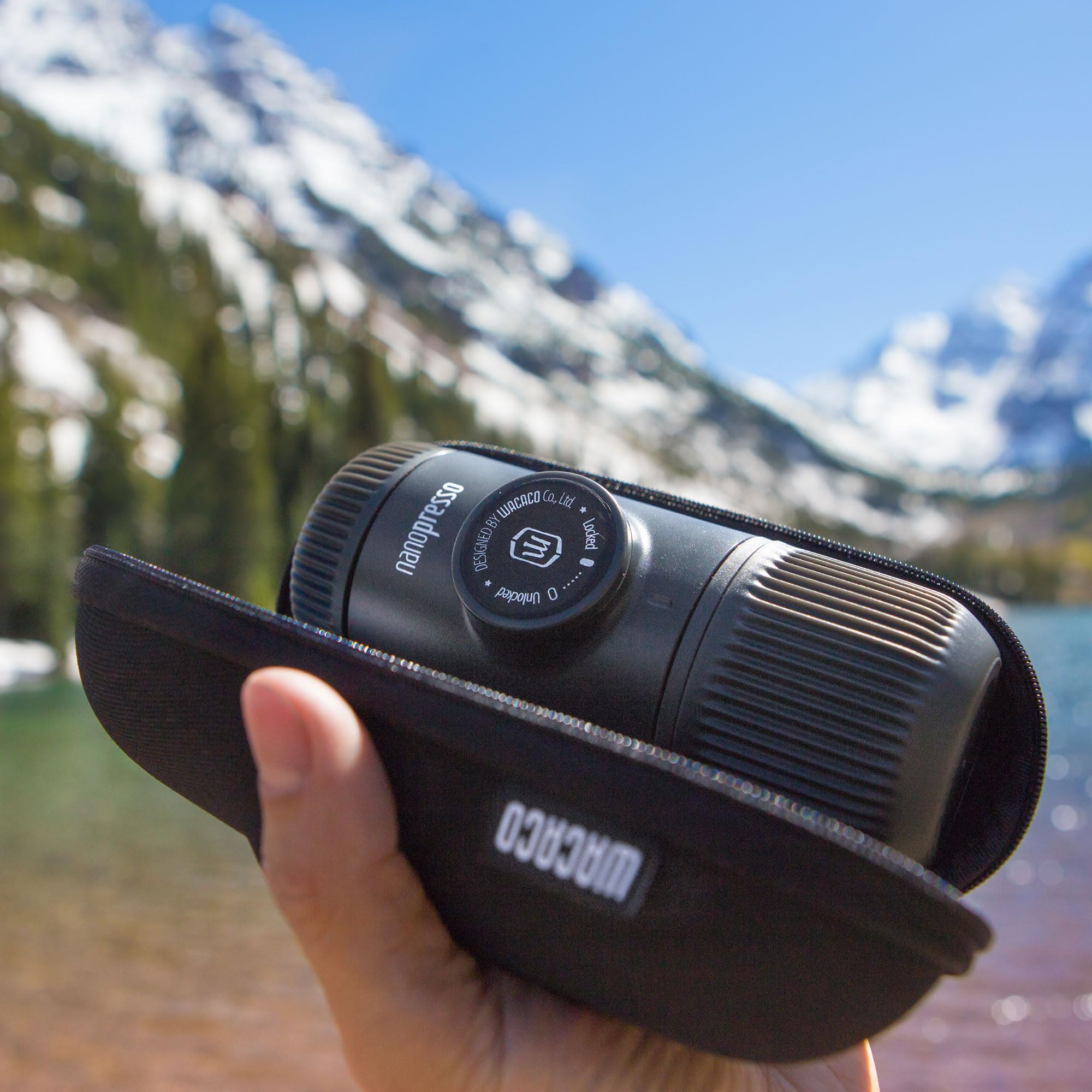 Wacaco Nanopresso Portable Espresso Maker Bundled With Protective Case, Upgrade Version Of Minipresso, Mini Travel Coffee Machin