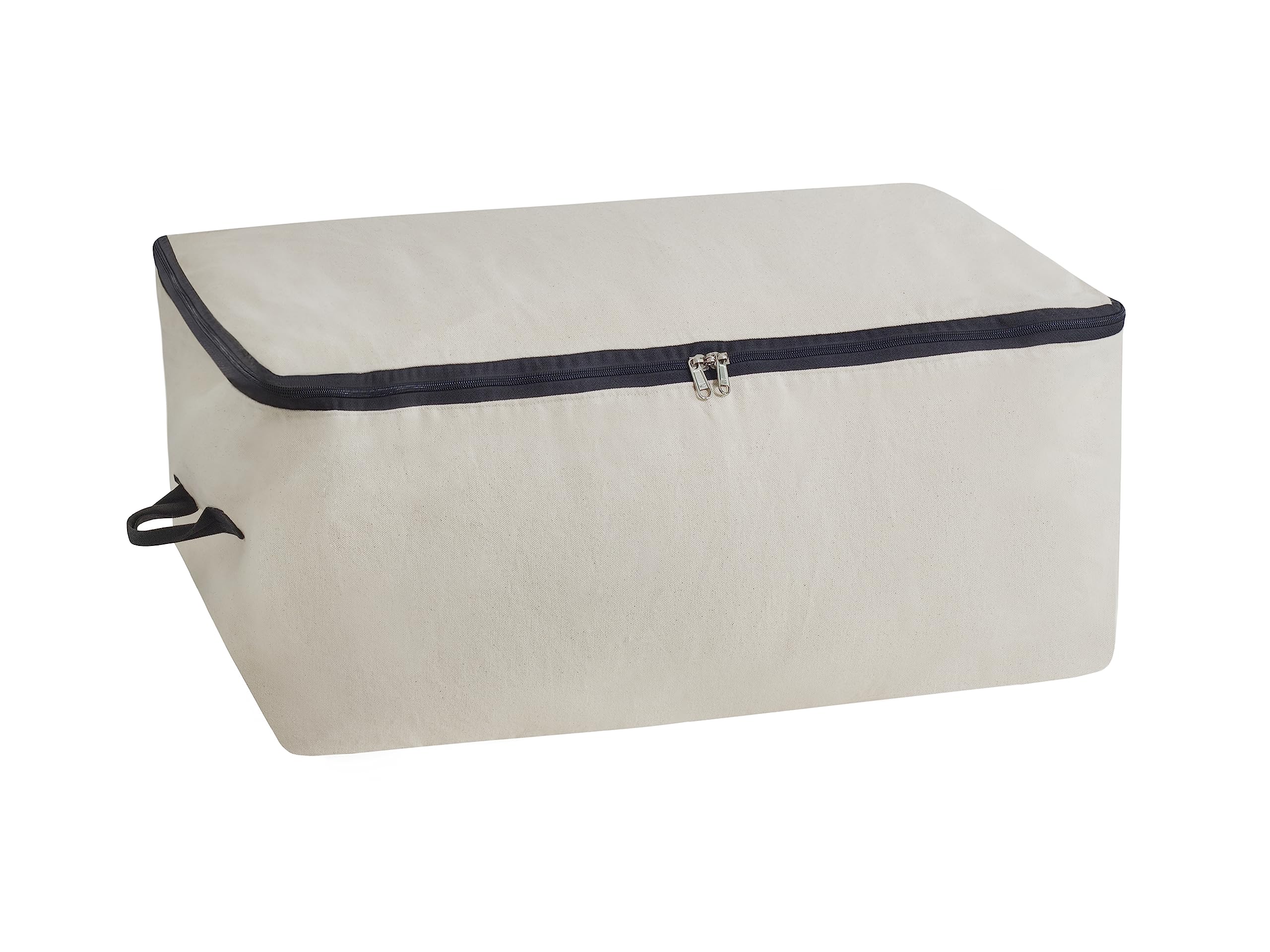 Canvas Under Bed Storage Bags - Canvas Storage Bags with Zipper for Comforters, Blankets & Pillows - Extra Large Bed Linen Stora