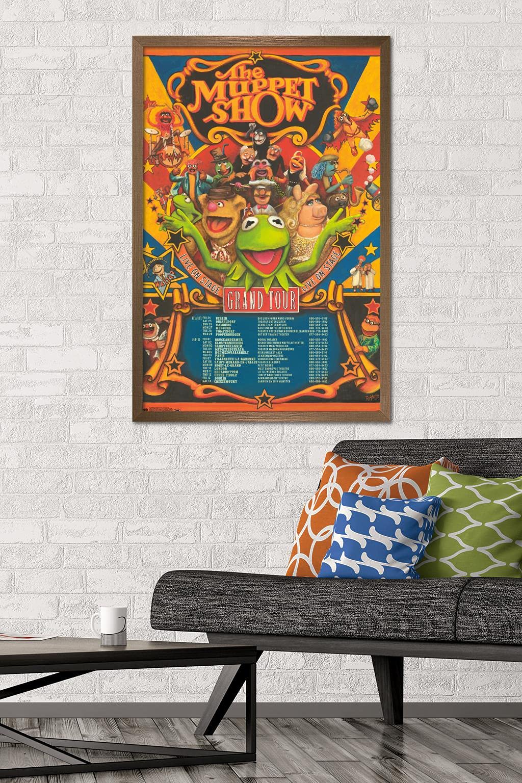 Trends International Disney The Muppets: Most Wanted - Grand Tour Wall Poster, 22.375'' X 34'', Bronze Framed Version