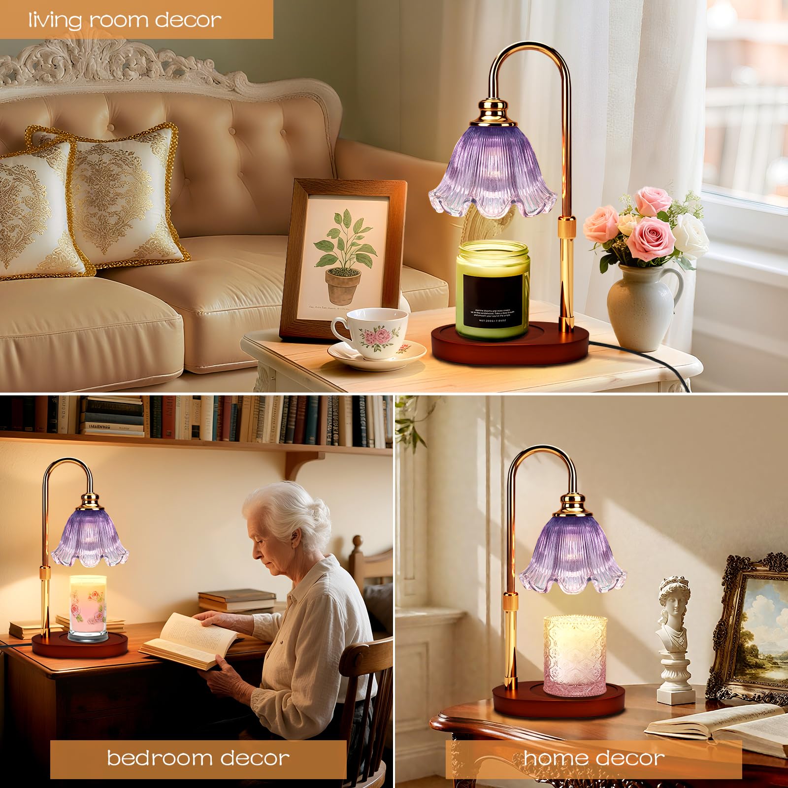 Adjustable Candle Warmer Lamp with Timer: Wax Warmer for Scented Wax Gifts for Women - Birthday Gifts for Women fits All Candle