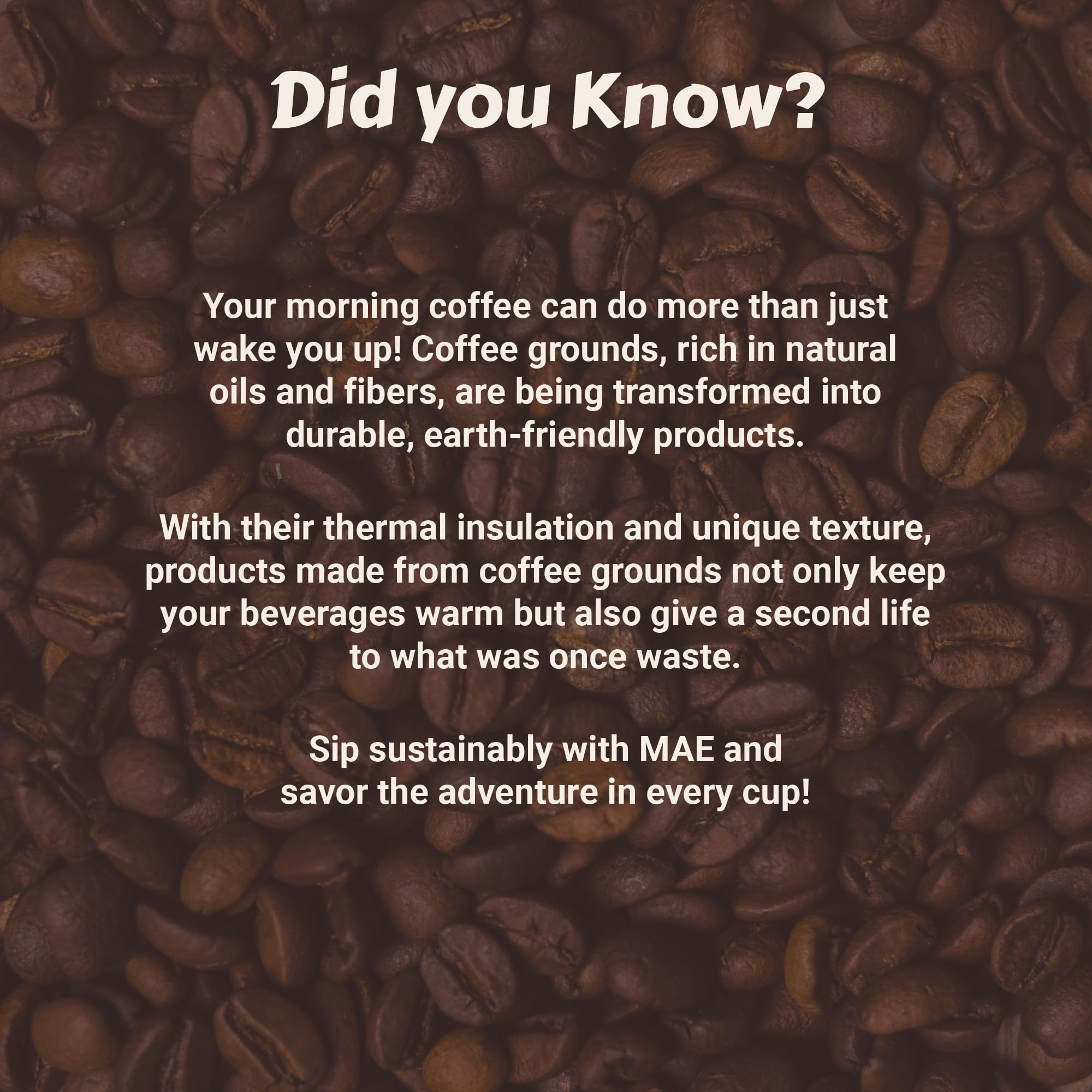 Mae Coffee Mug With Lid | 370 Ml | Crafted From Used Coffee Grounds | Eco Friendly & Sustainable Cup | Insulated | Microwave Saf