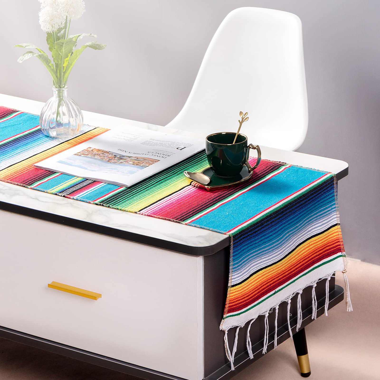 Mexican Table Runner 1Pack 14 X 84 Inches Fiesta Mexican Theme Party Decoration For Cinco De Mayo Fiesta Party Serape Zarape Tab